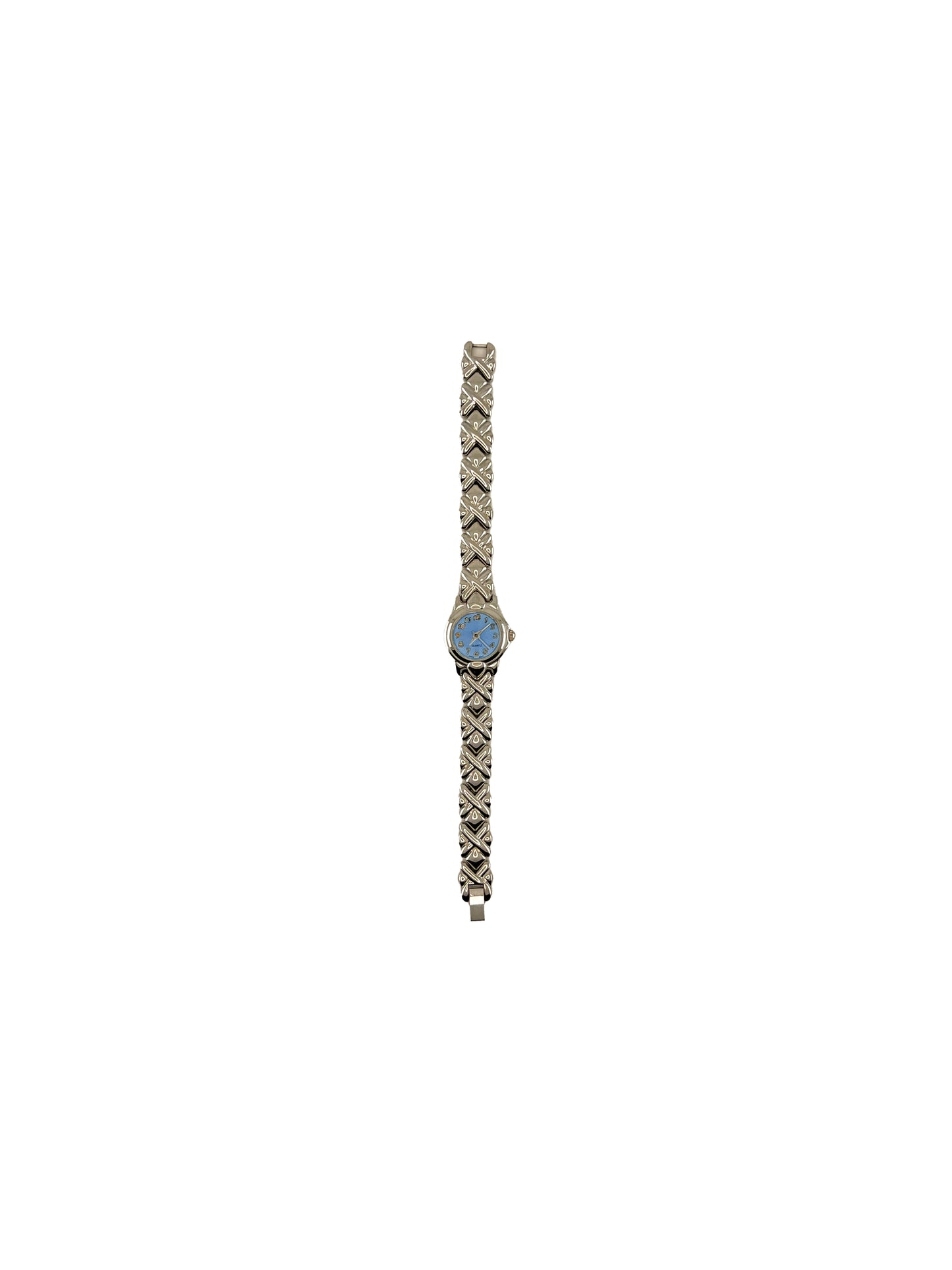 Blue Face Silver Watch