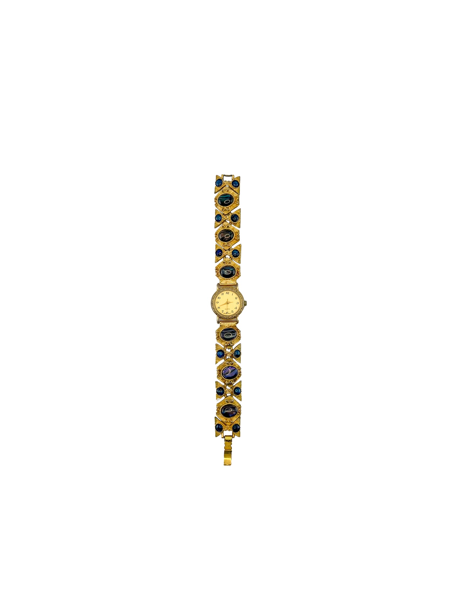 Dark Blue Green Stone Gold Watch