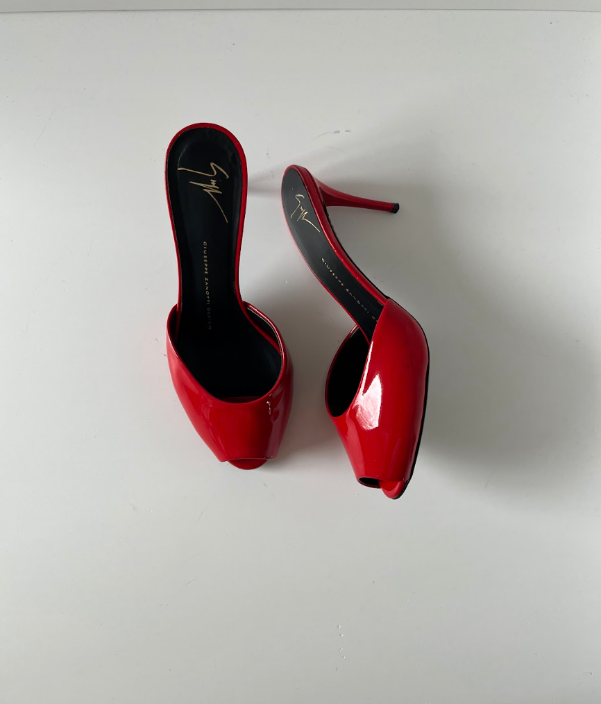 Giuseppe Zanotti Patent Apple Red Heels