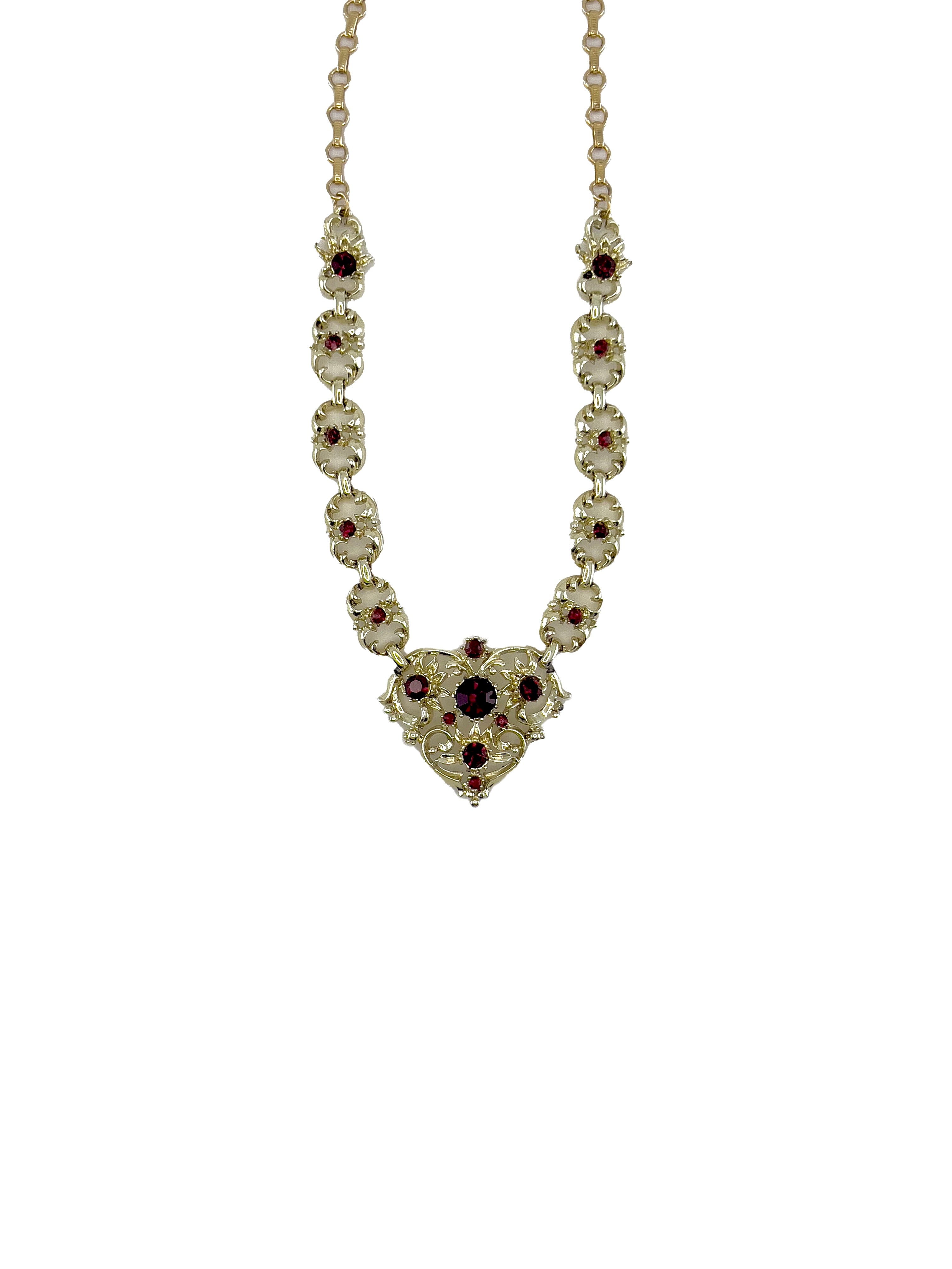 Red Gemstone Gold Necklace