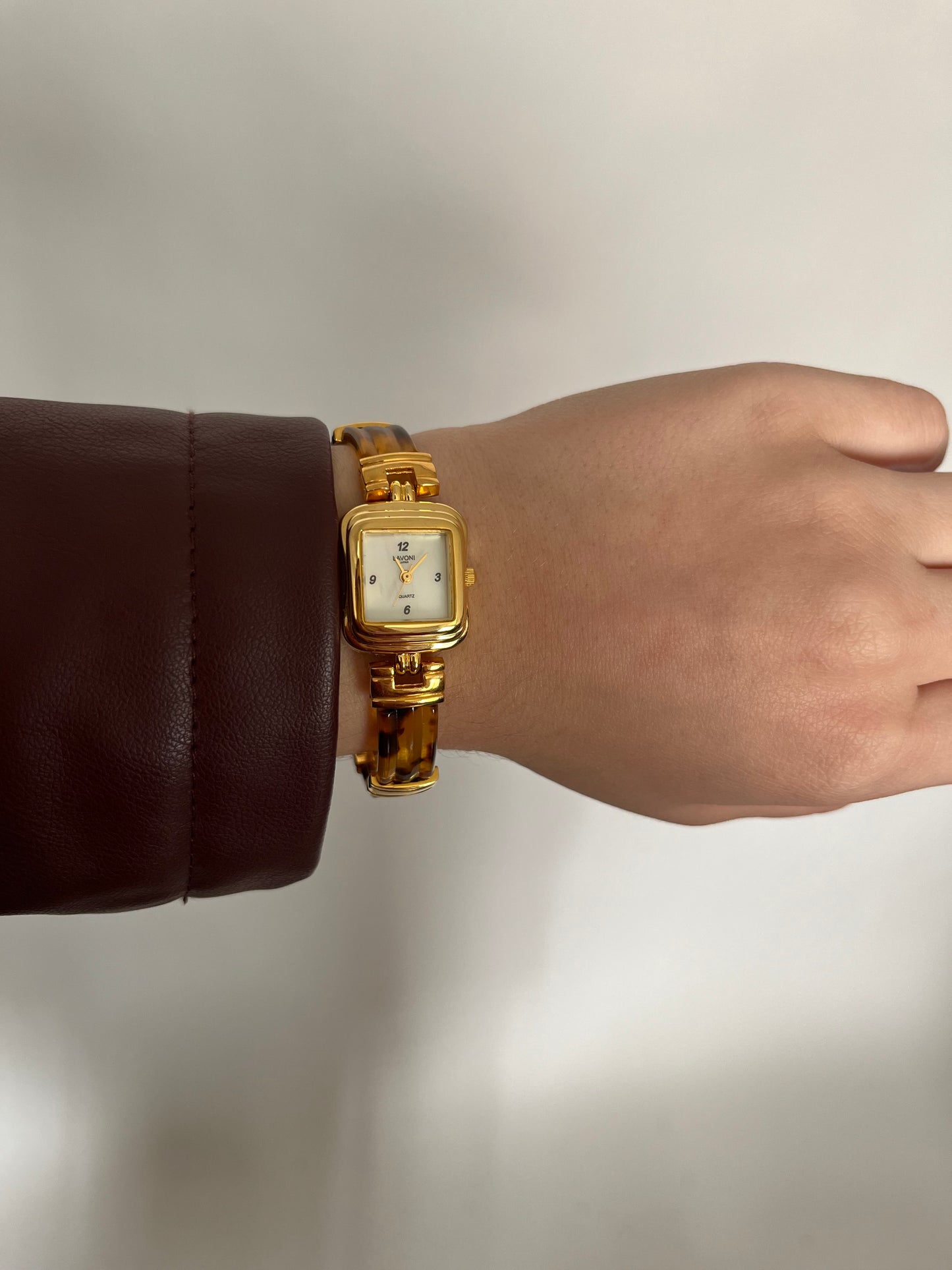 Tortoise Shell Gold Watch