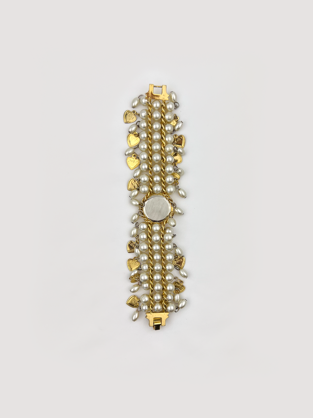 Vintage Charm Pearl Gold Watch