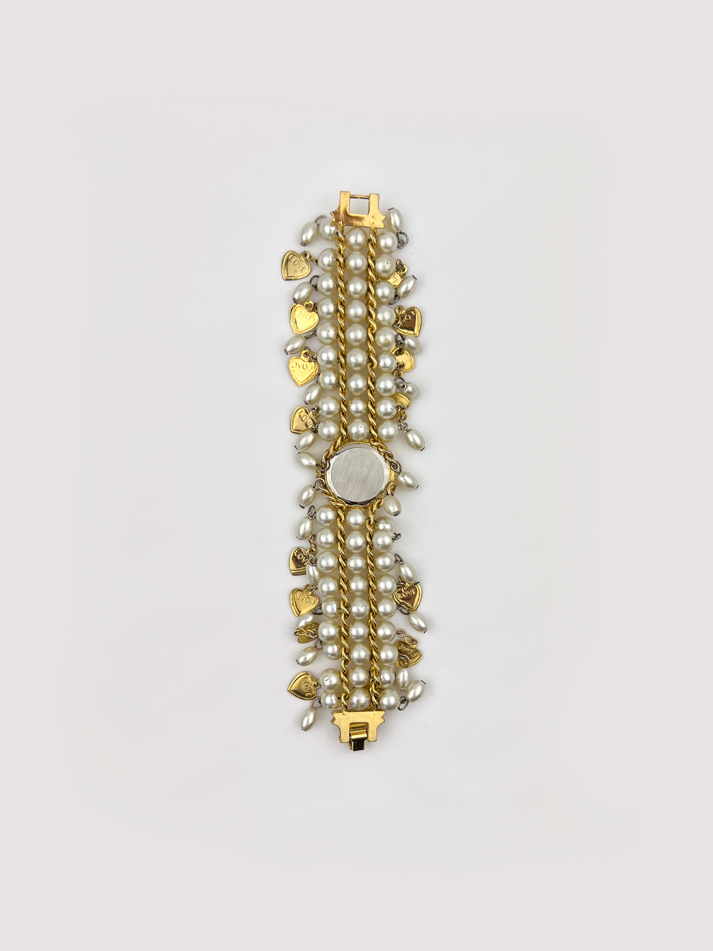 Vintage Charm Pearl Gold Watch