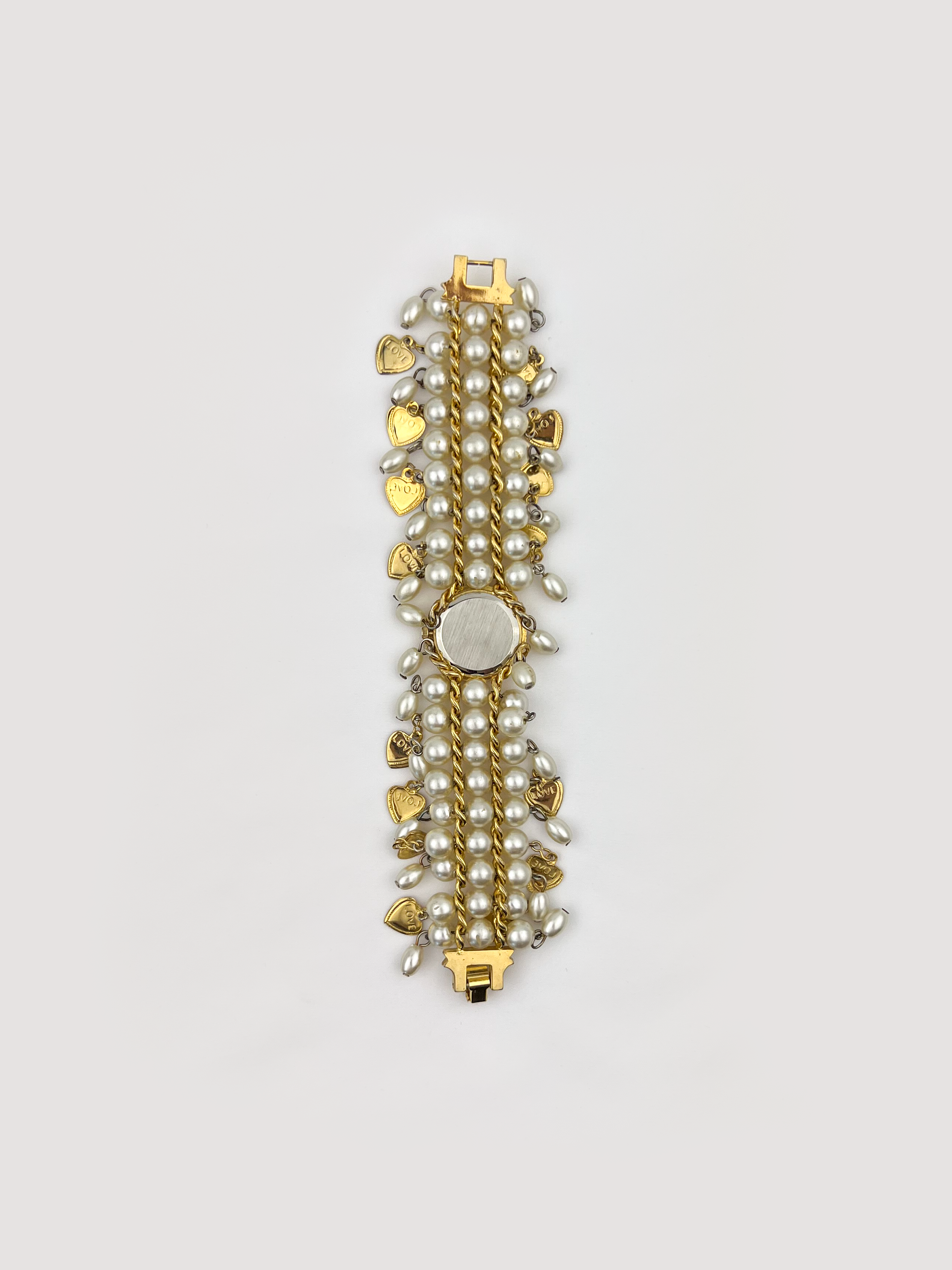 Vintage Charm Pearl Gold Watch