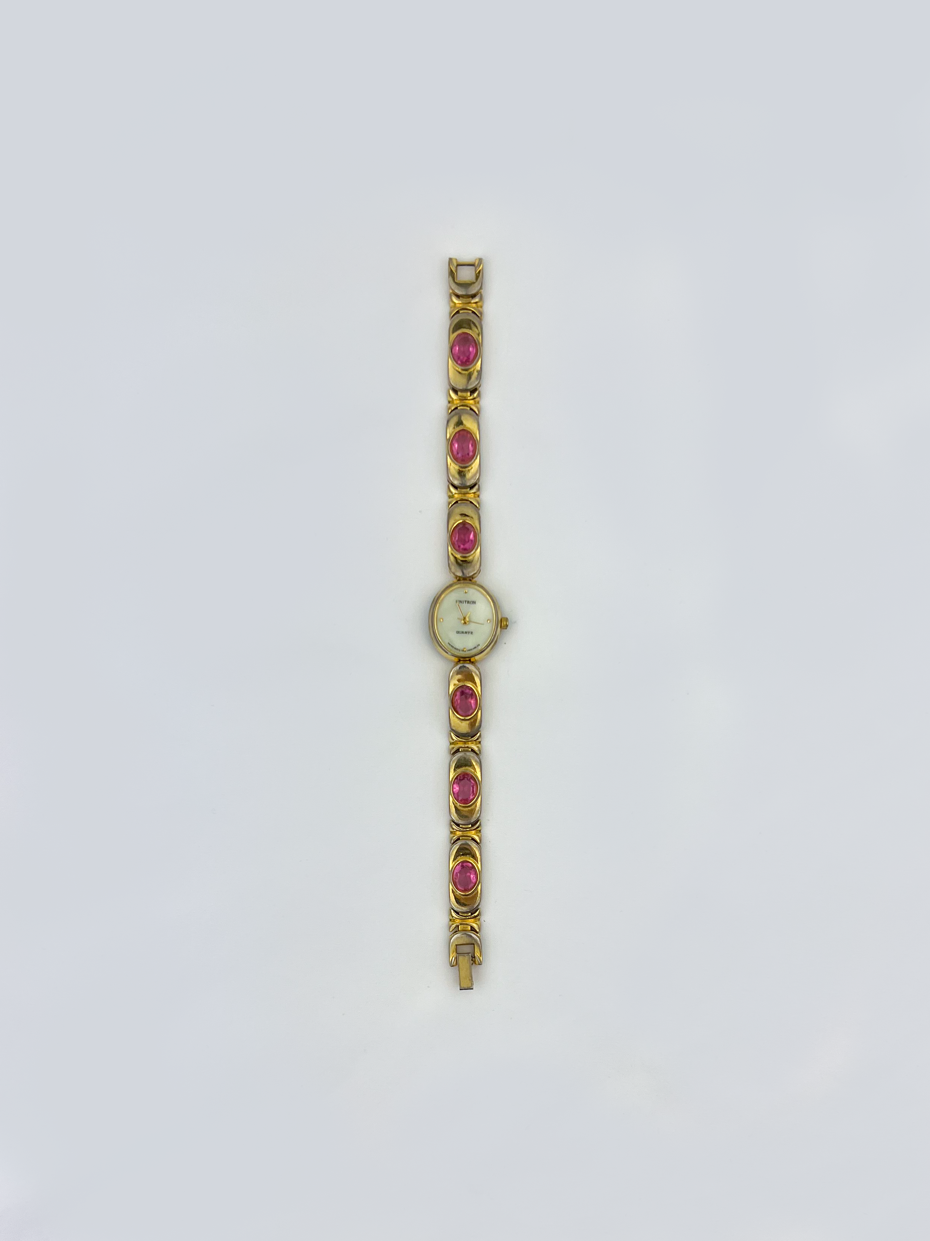 Pink Gemstone Gold Watch