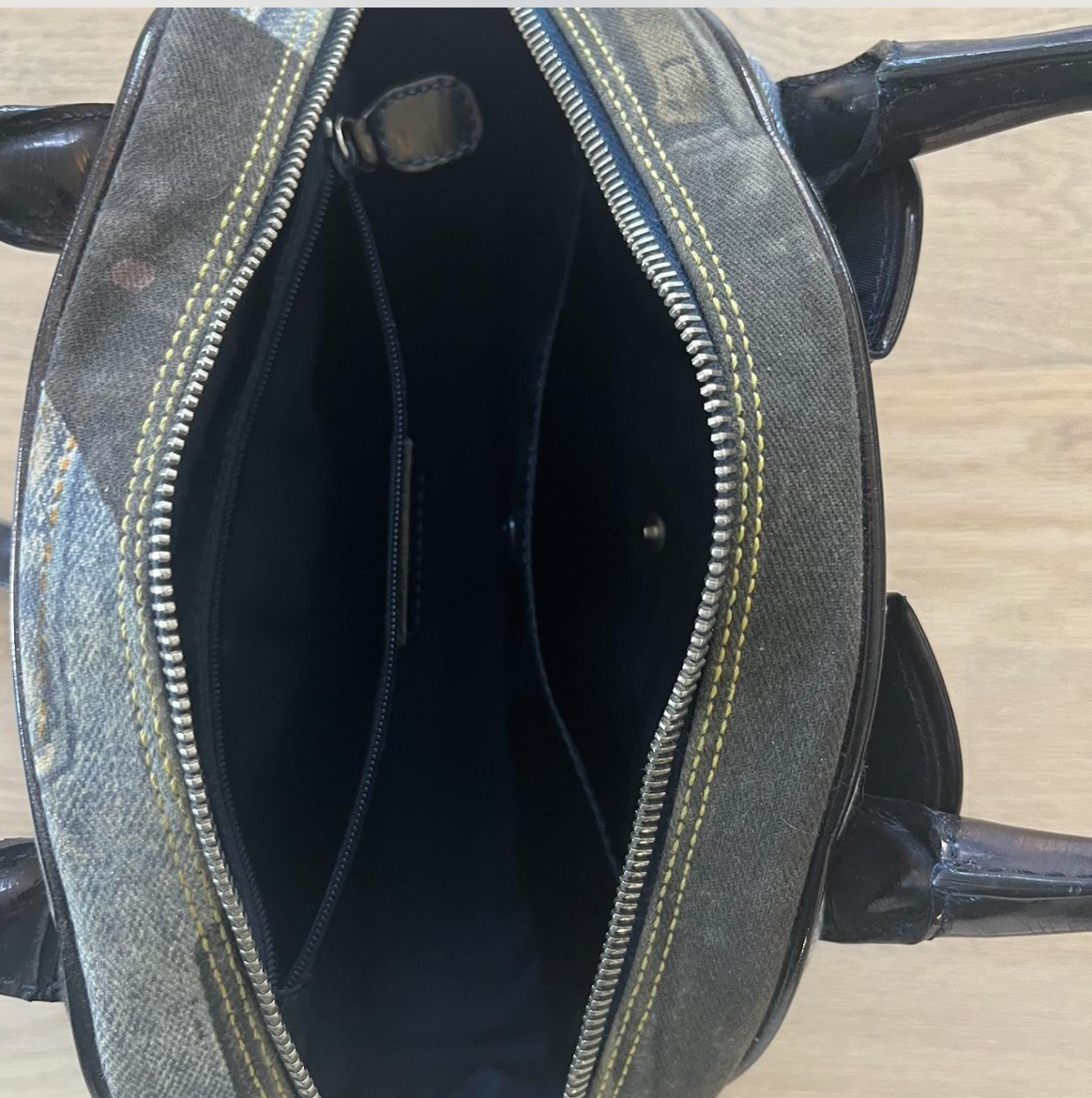 Rare Christian Dior Denim Double Saddle Bowler Bag