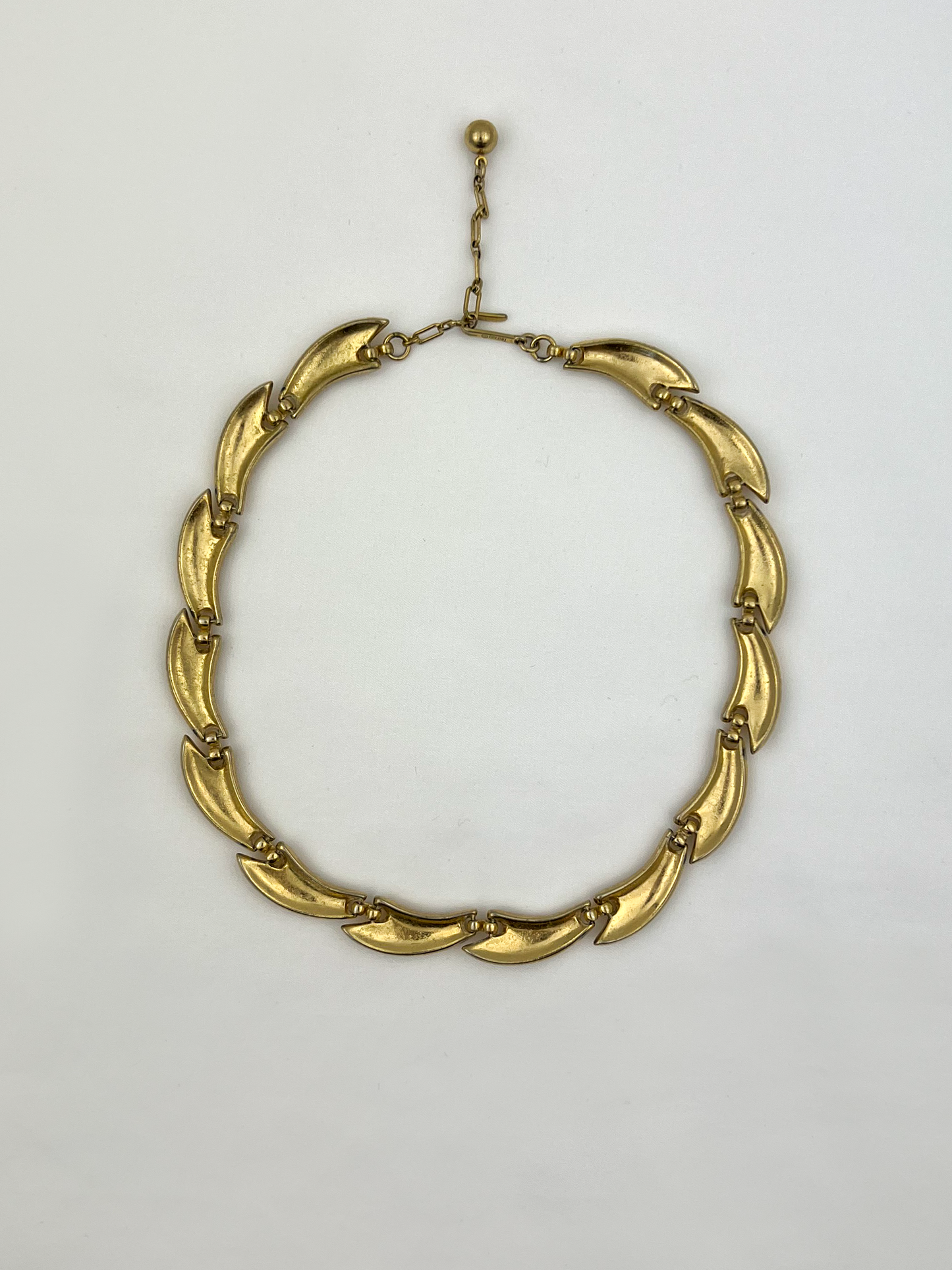 Vintage Trifari Gold Wave Choker Necklace