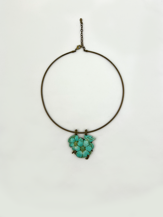 Seafoam Flower Brass Choker