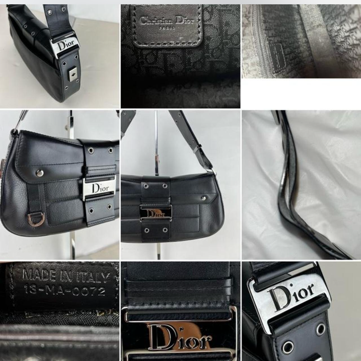 Vintage Dior Black Leather Street Chic Columbus Bag
