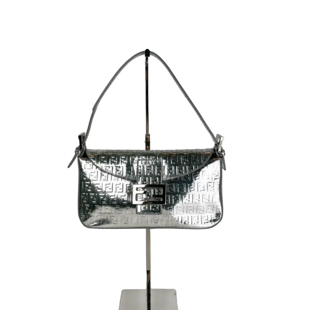 Rare Fendi Metallic Embossed Zucca Baguette