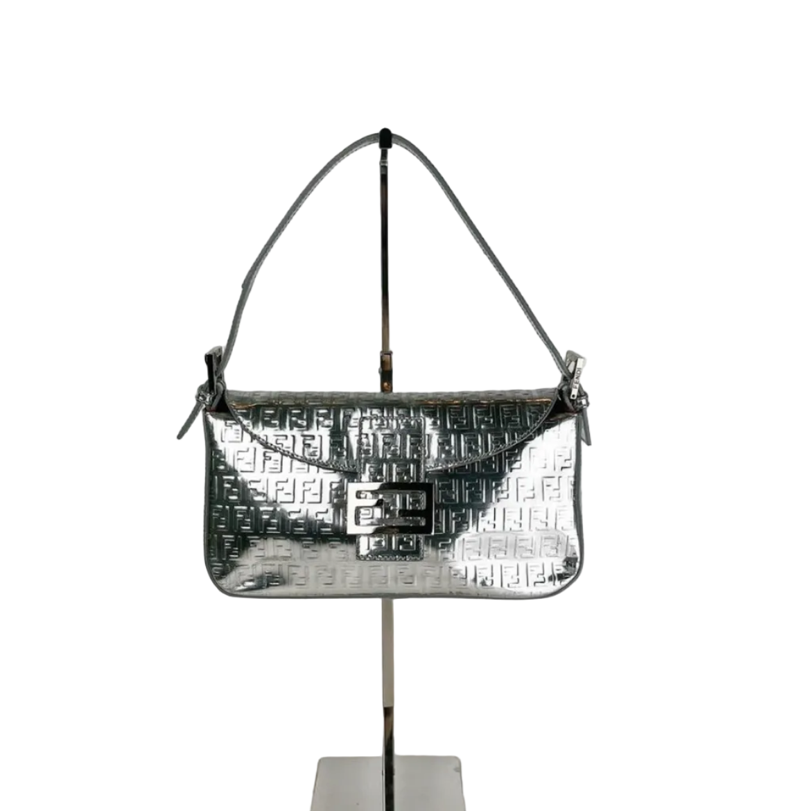Rare Fendi Metallic Embossed Zucca Baguette