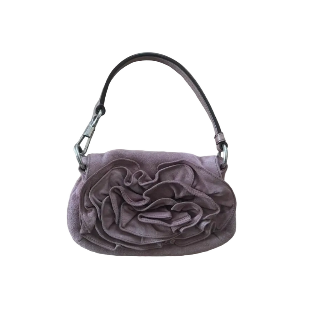 Vintage YSL Pink Suede Rose Mini Bag