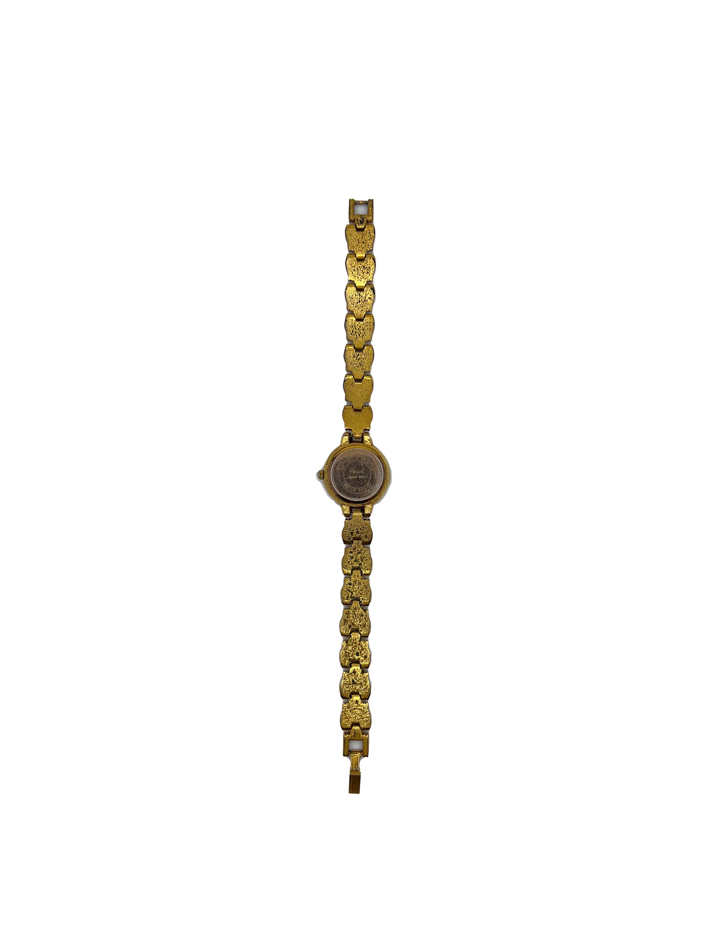 Black Rhinestone Face Gold Watch