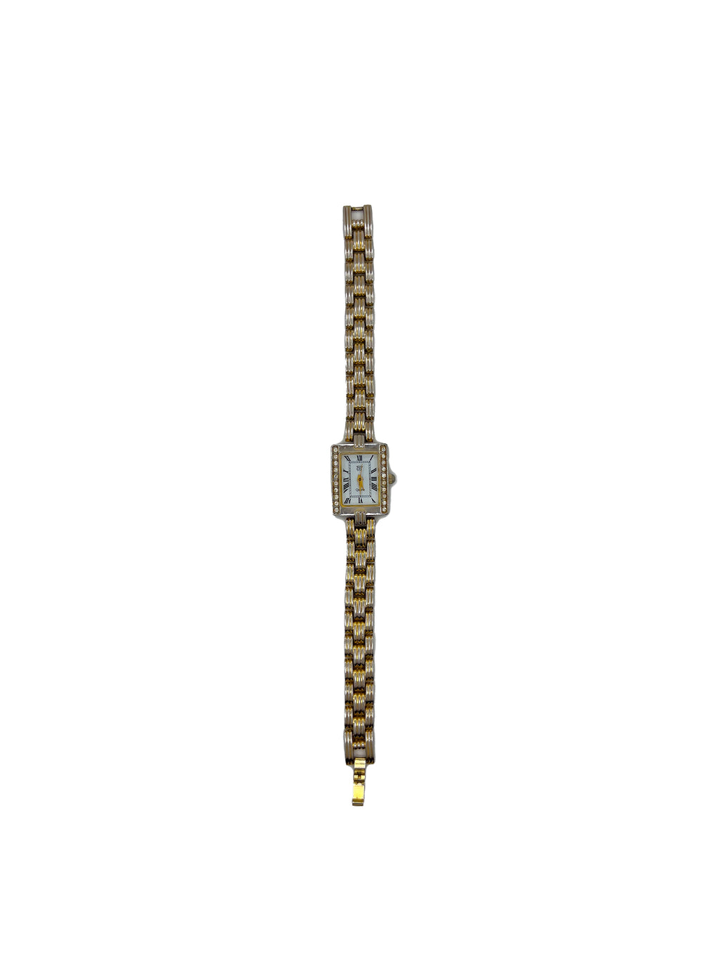 Square Rhinestone Face Gold Watch
