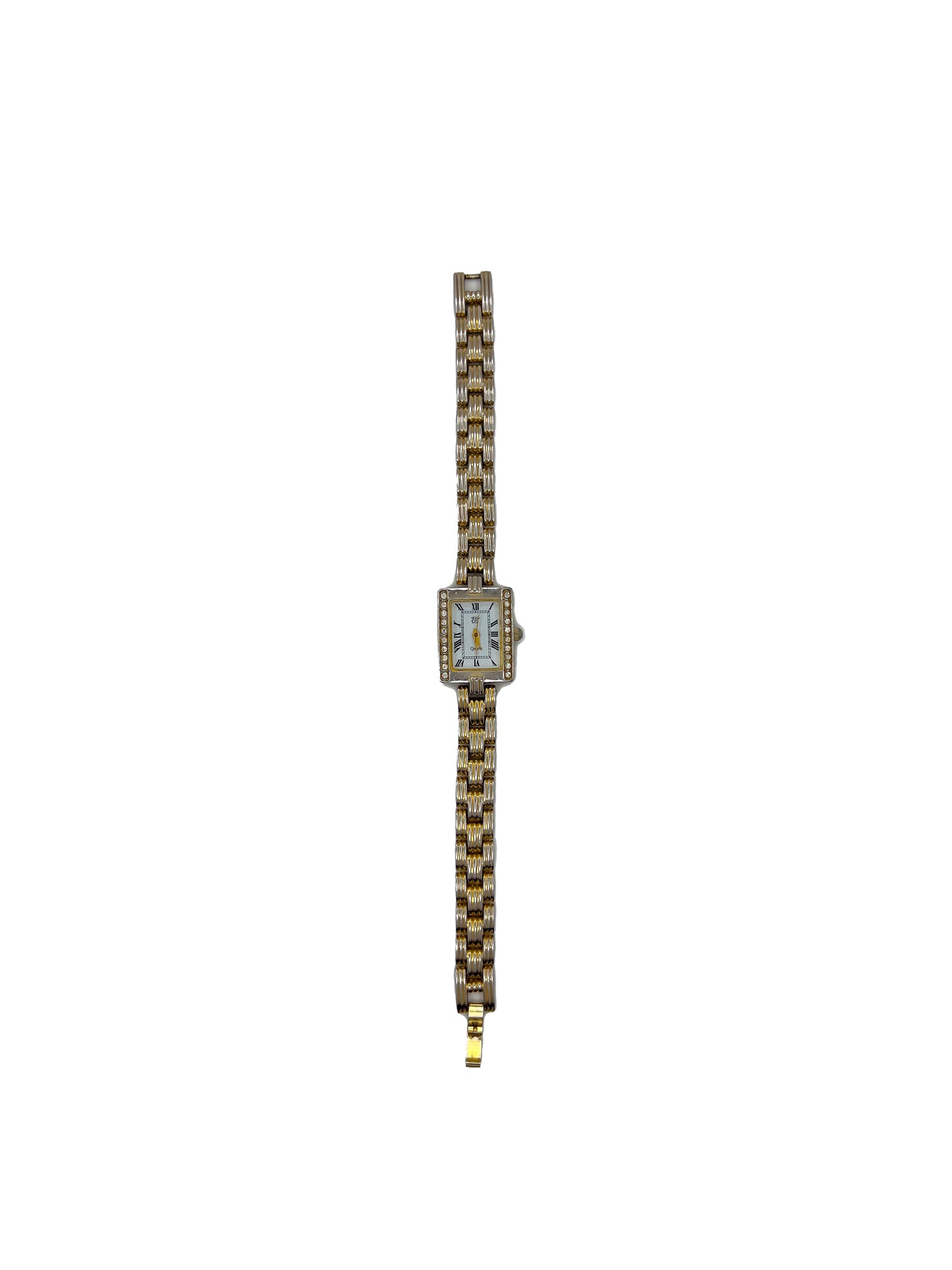 Square Rhinestone Face Gold Watch