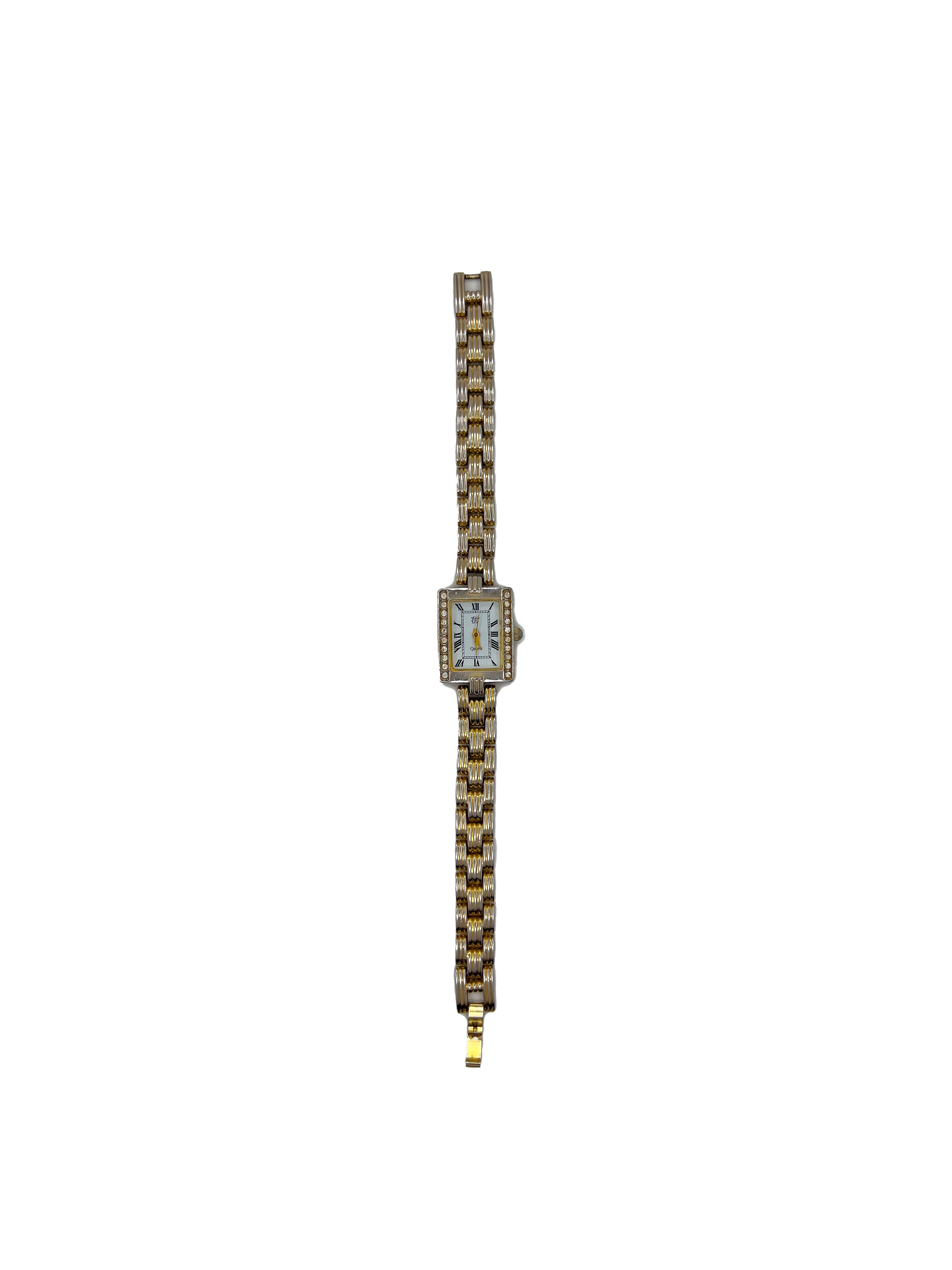 Square Rhinestone Face Gold Watch