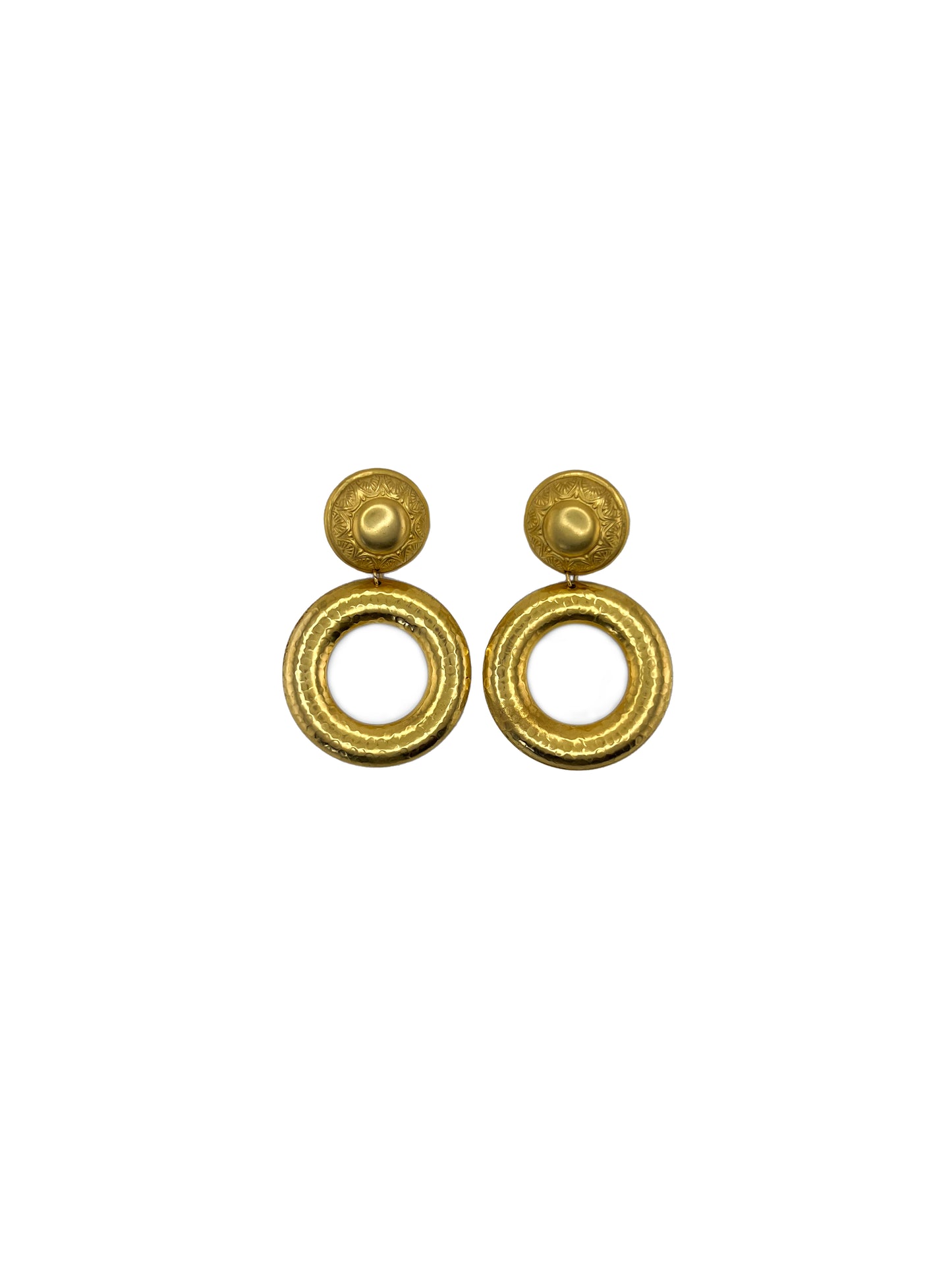 Gold Double Drop Hoop Earrings