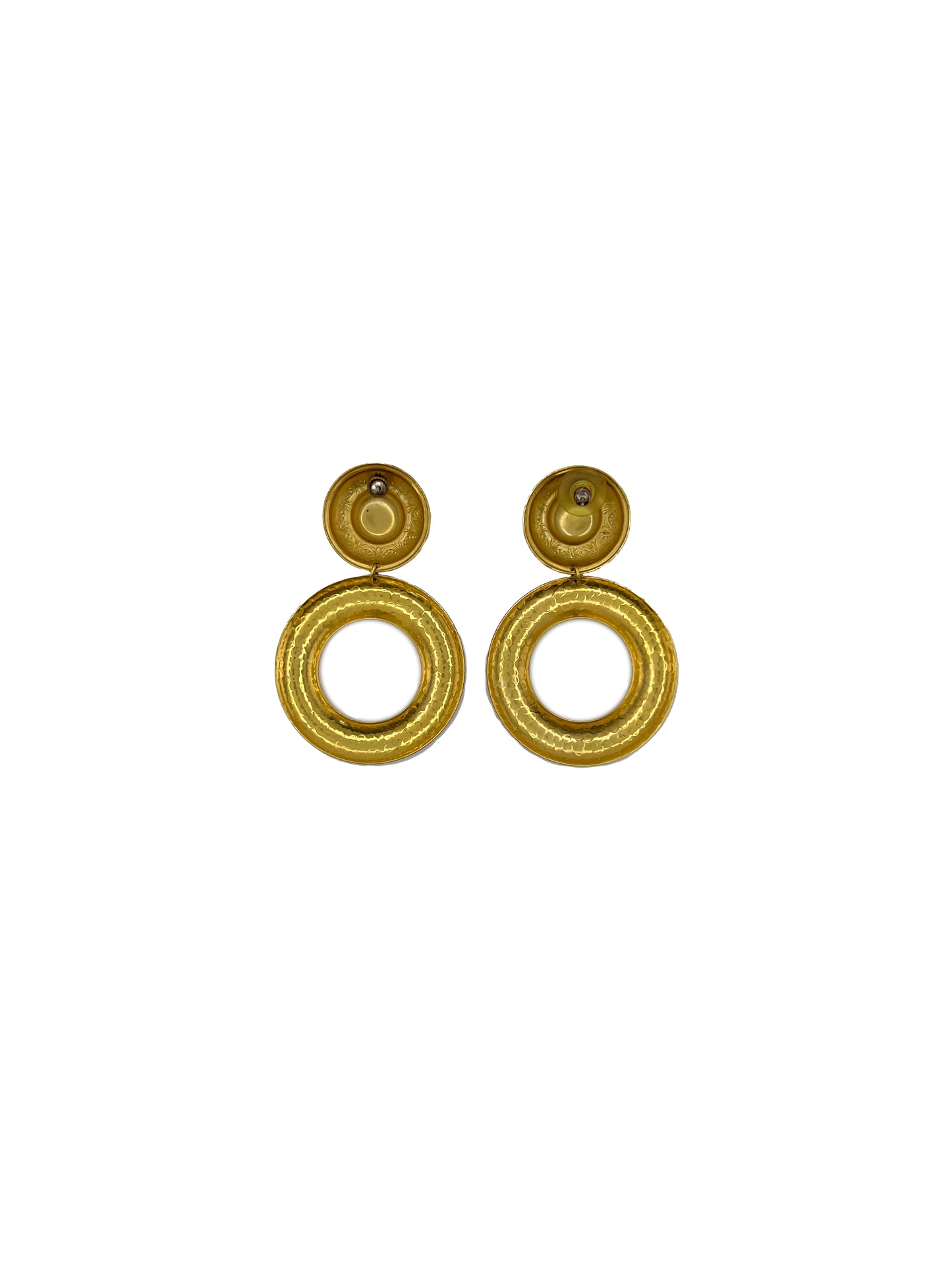 Gold Double Drop Hoop Earrings