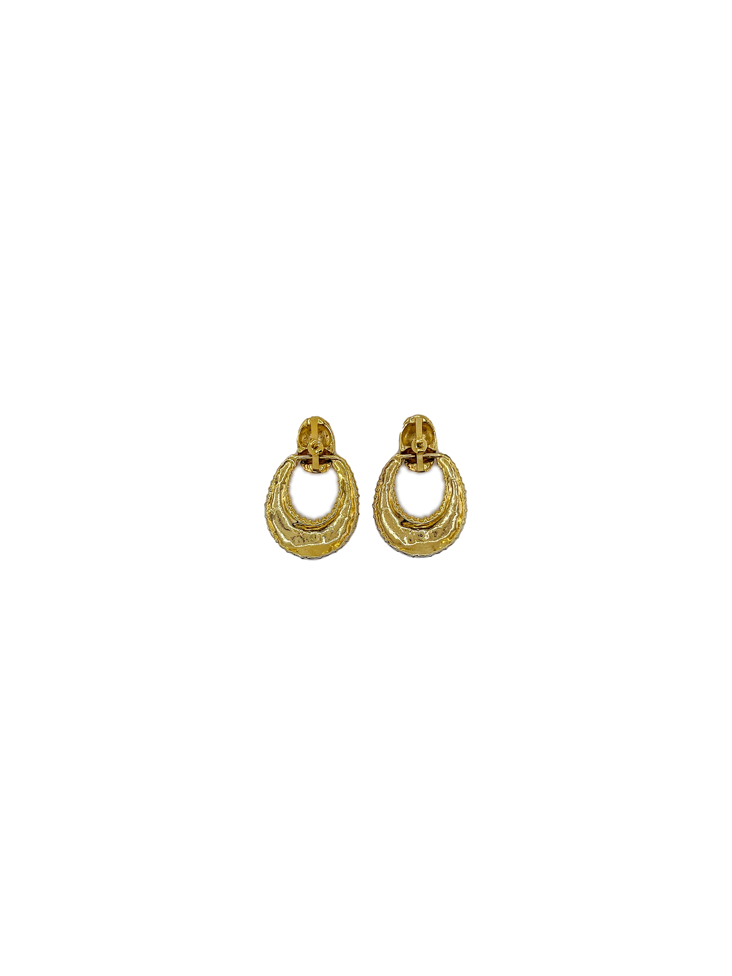 Gold Rope Embossed Hoop Earrings