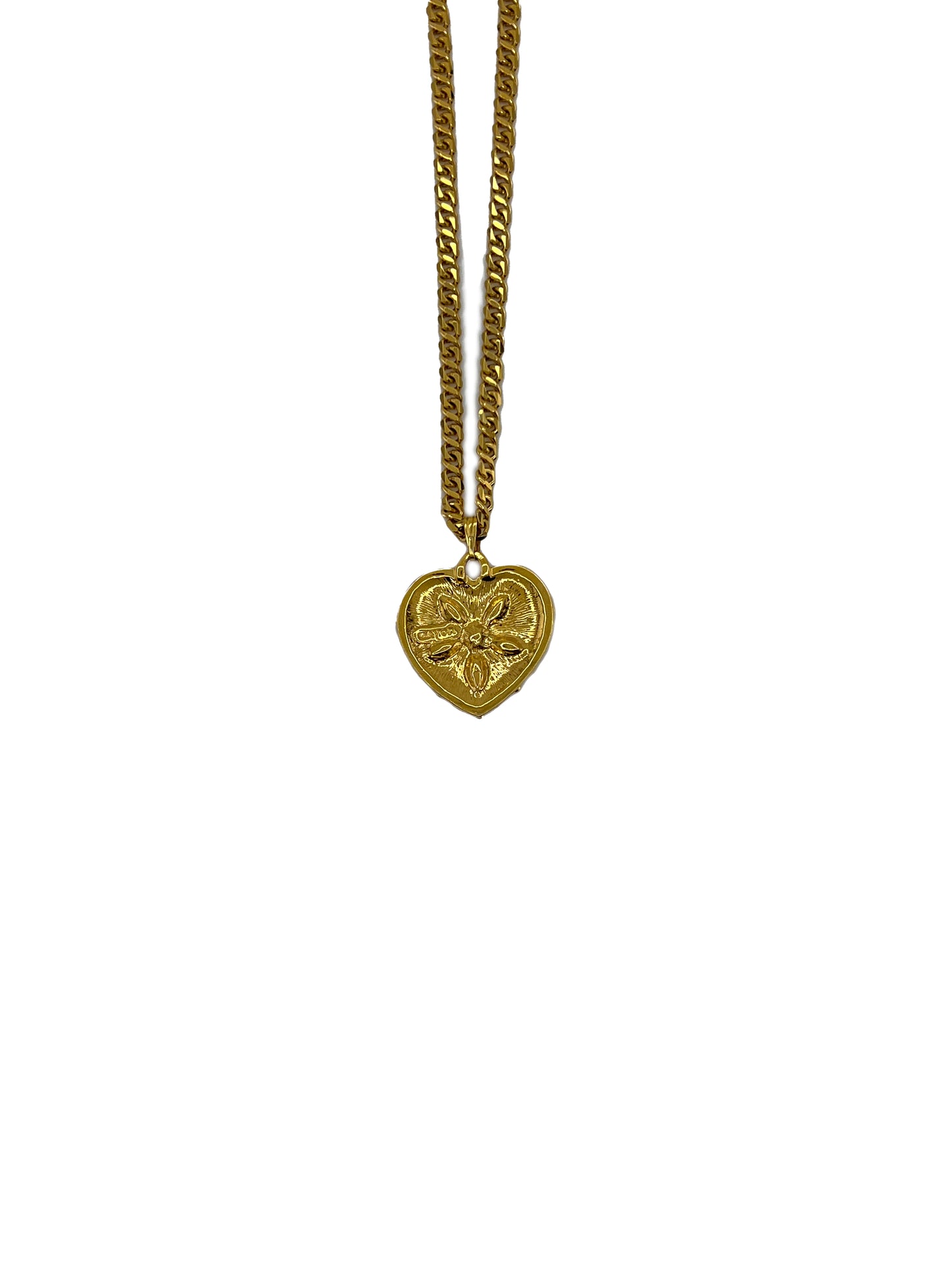 Red Gemstone Gold Heart Necklace