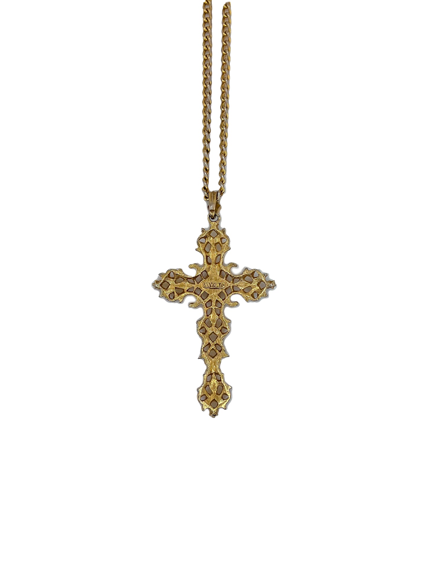 Red Gemstone Cross Necklace