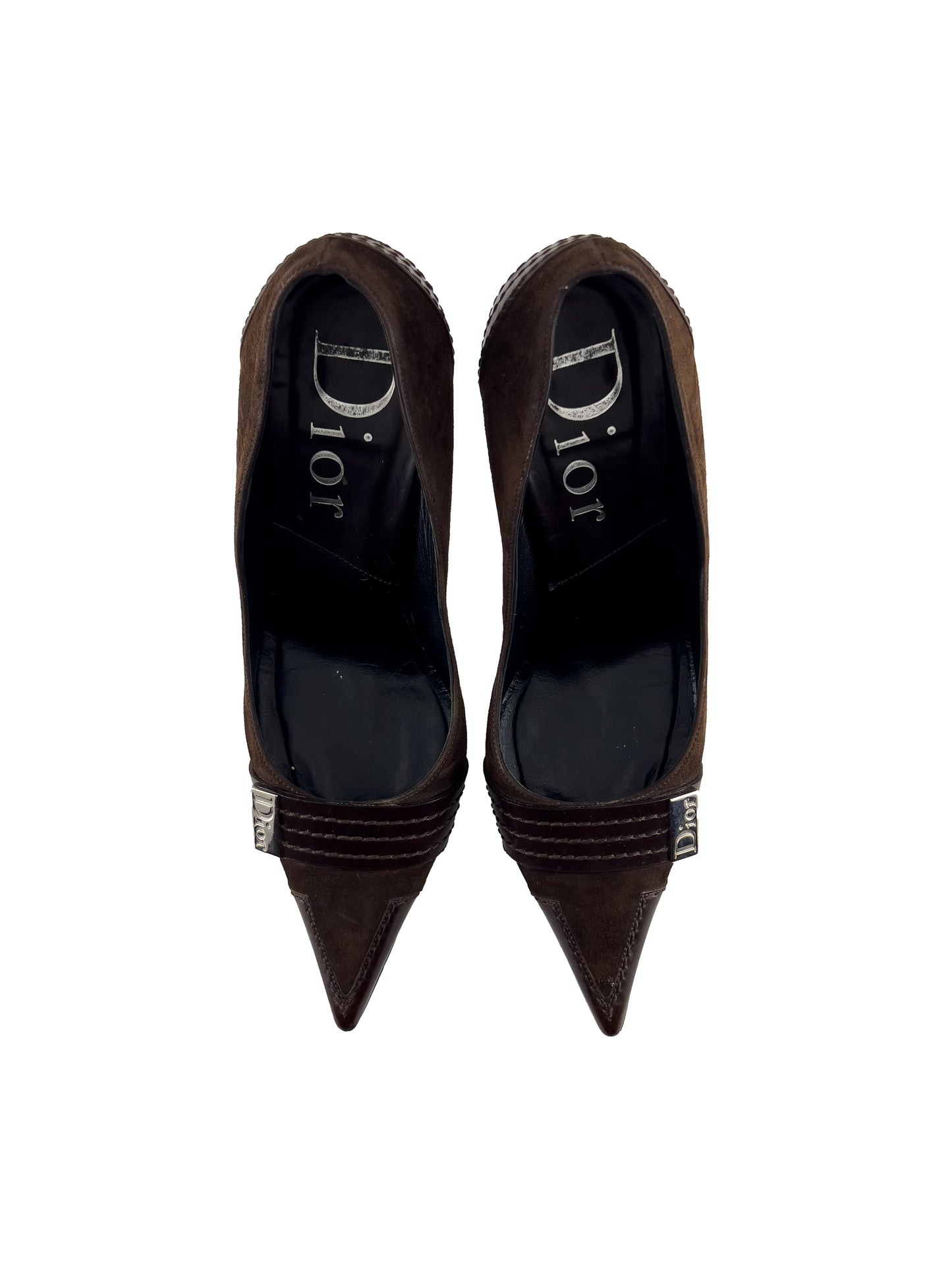 Dior Brown Suede Pointed Toe Heels