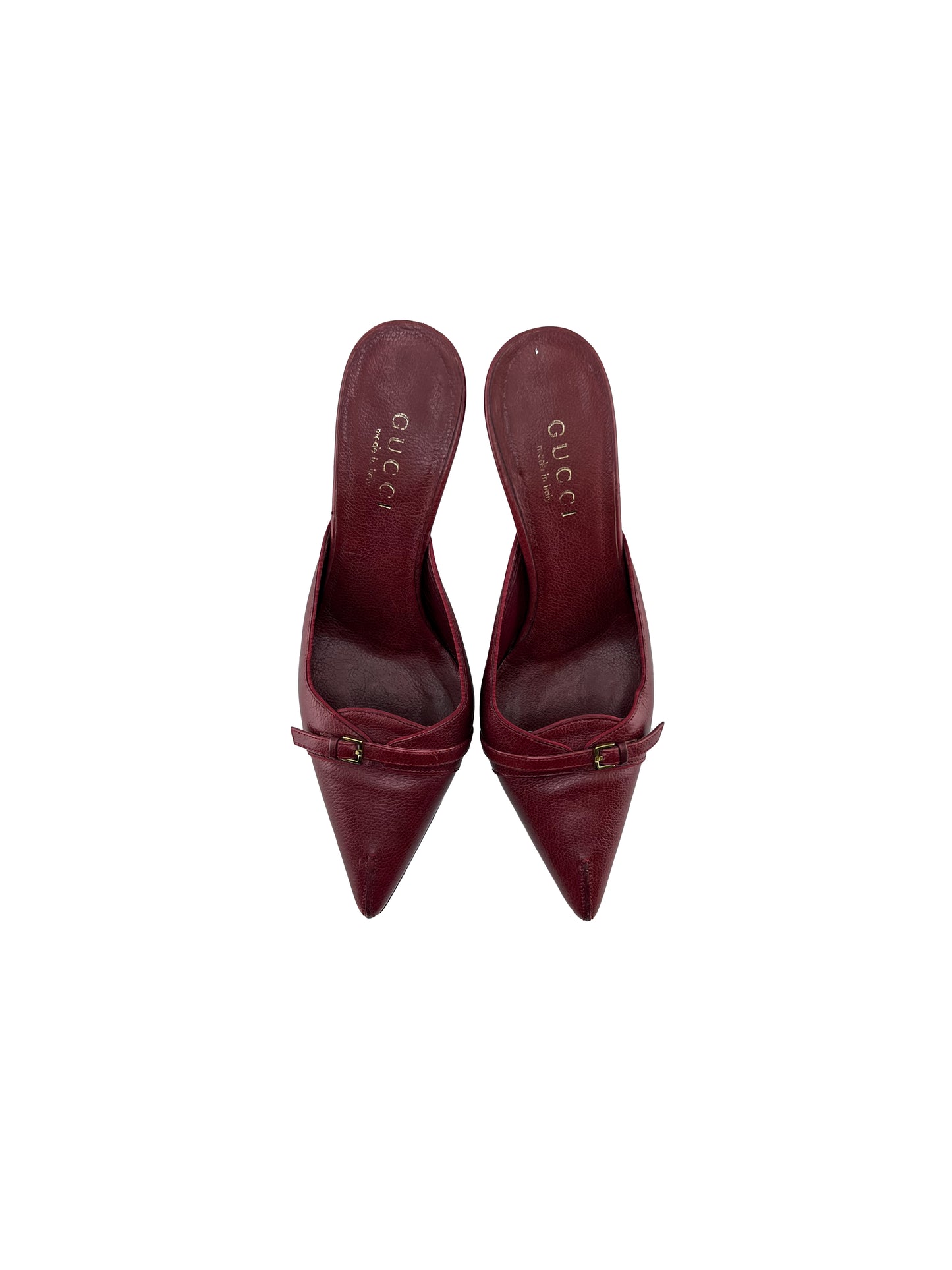 Gucci Dark Red Pointed Toe Mules