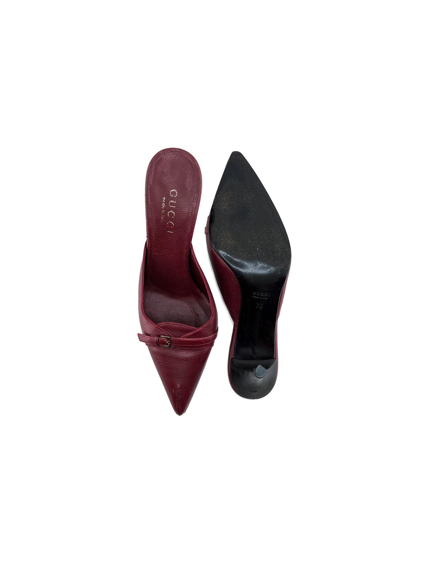 Gucci Dark Red Pointed Toe Mules