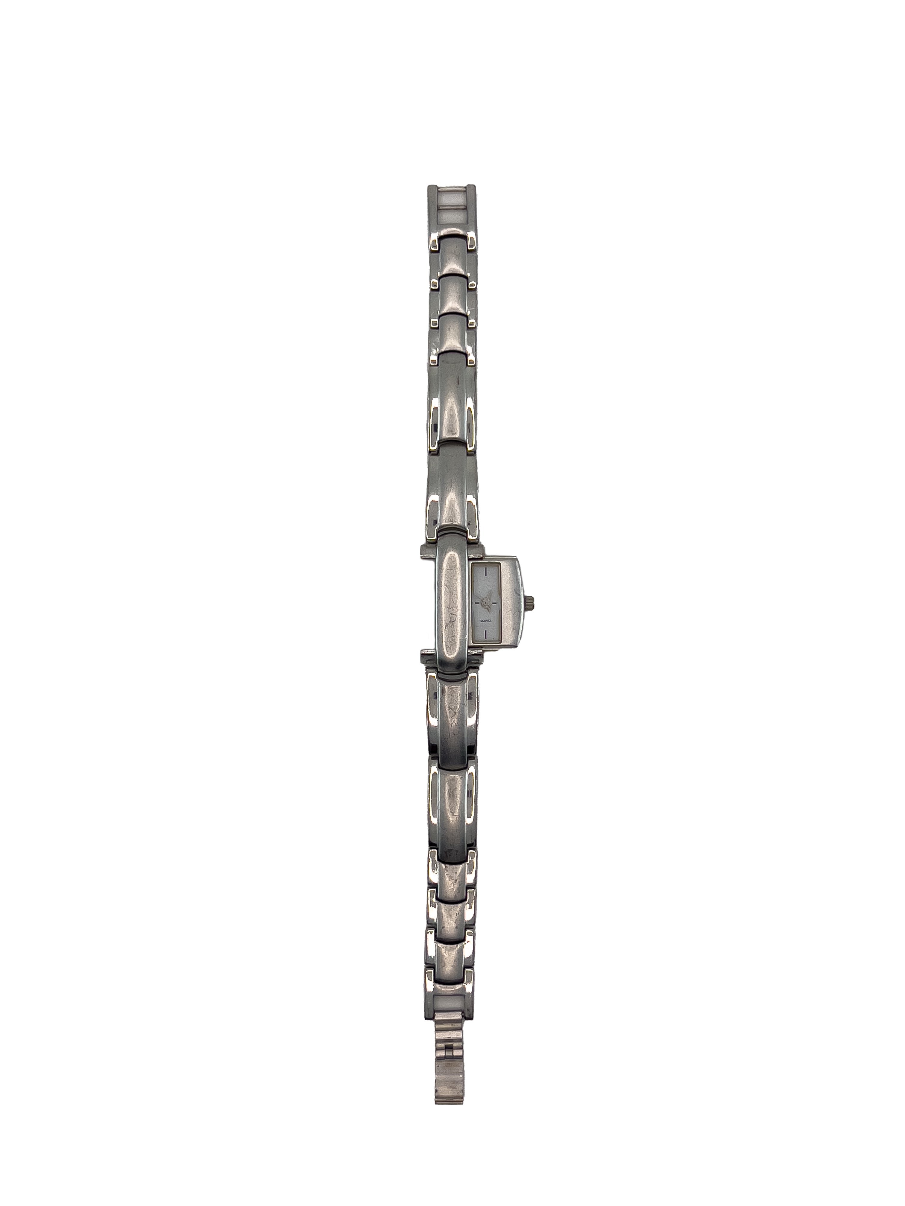Hidden Face Silver Watch