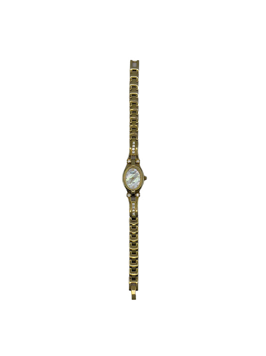 Gold Rhinestone Opal Face Watch