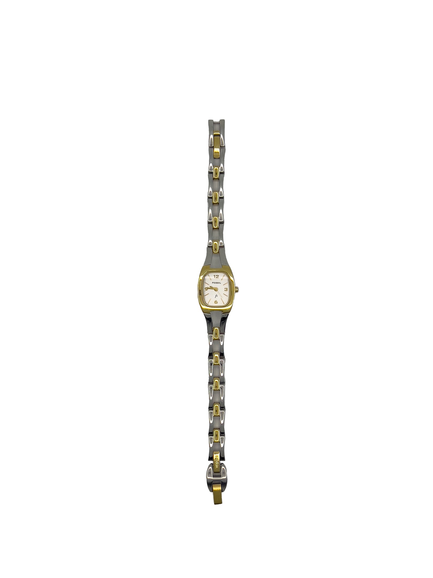 Two-Tone Rectangle Link Watch