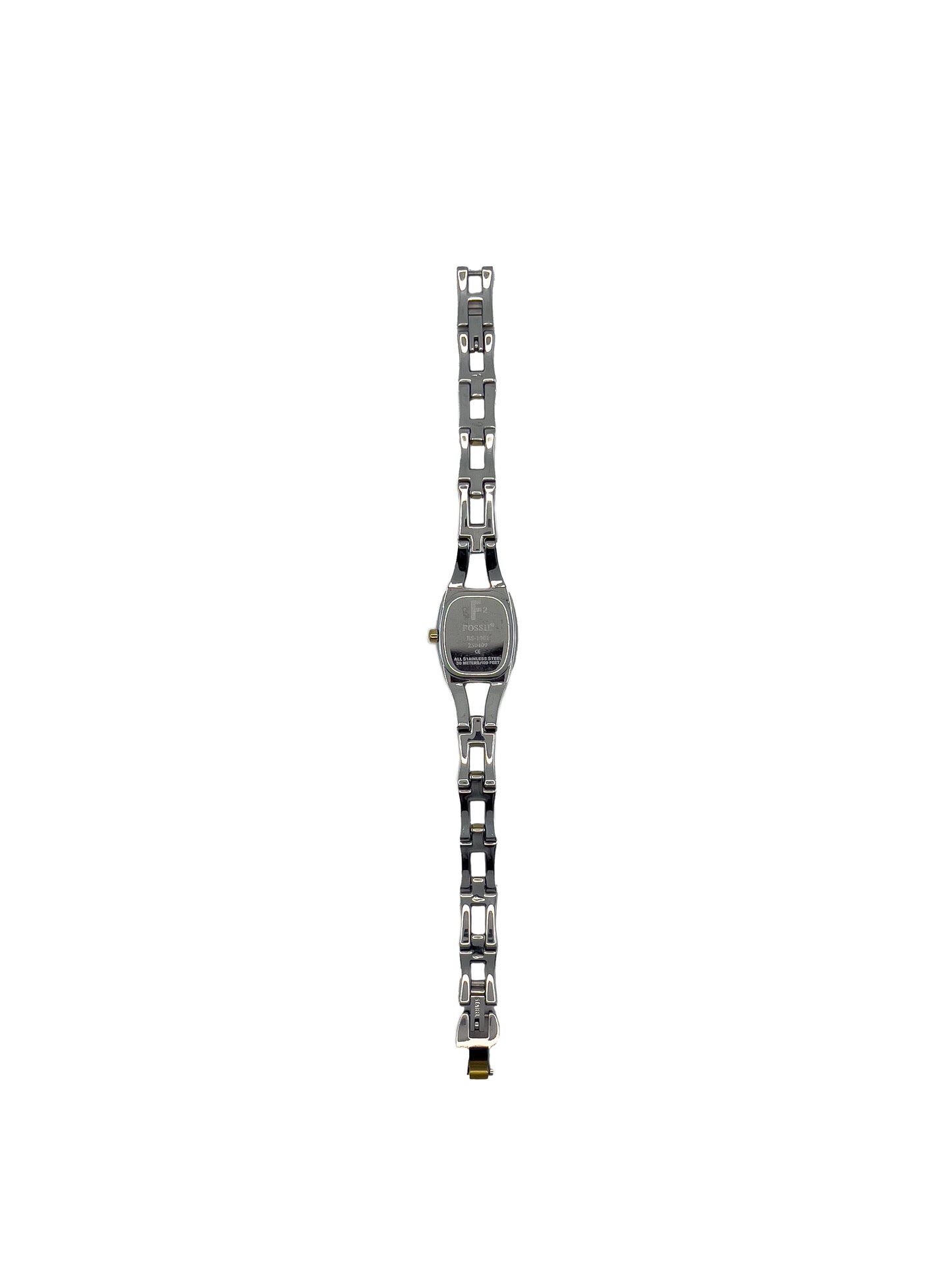 Two-Tone Rectangle Link Watch