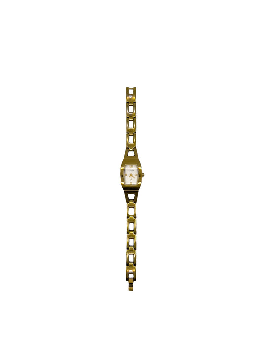 Gold Rectangle Link Watch