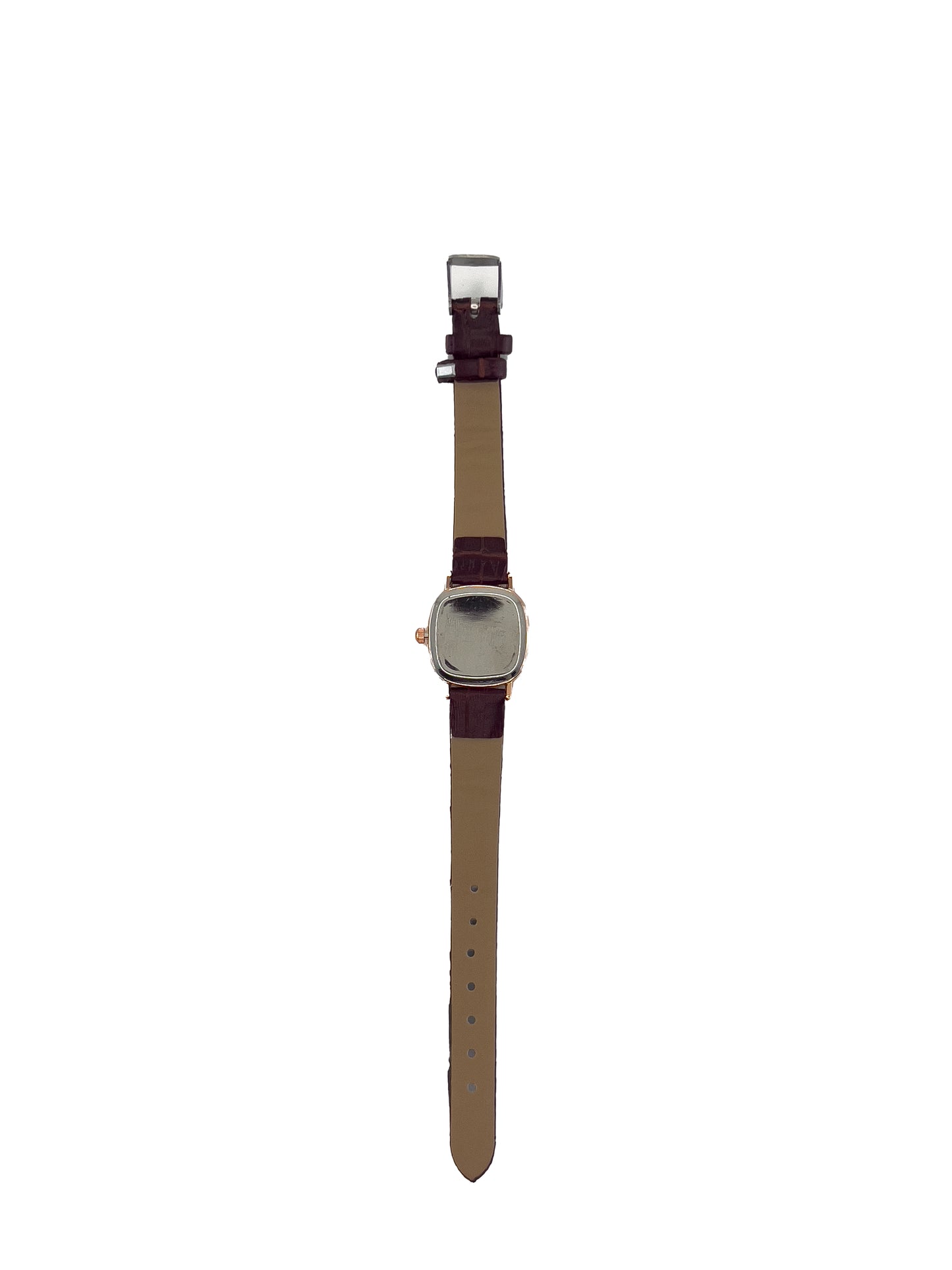 Burgundy Leather Strap Watch