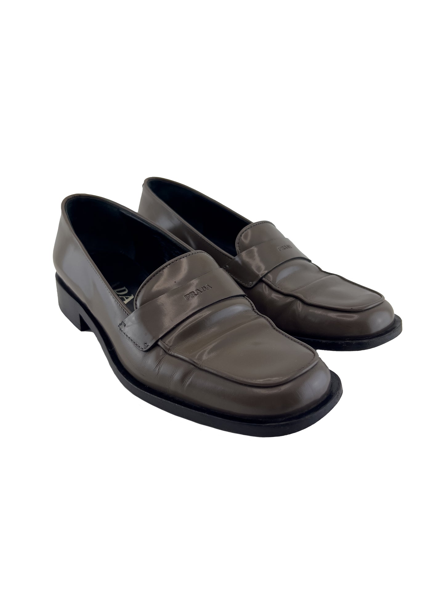 Prada Taupe Loafers