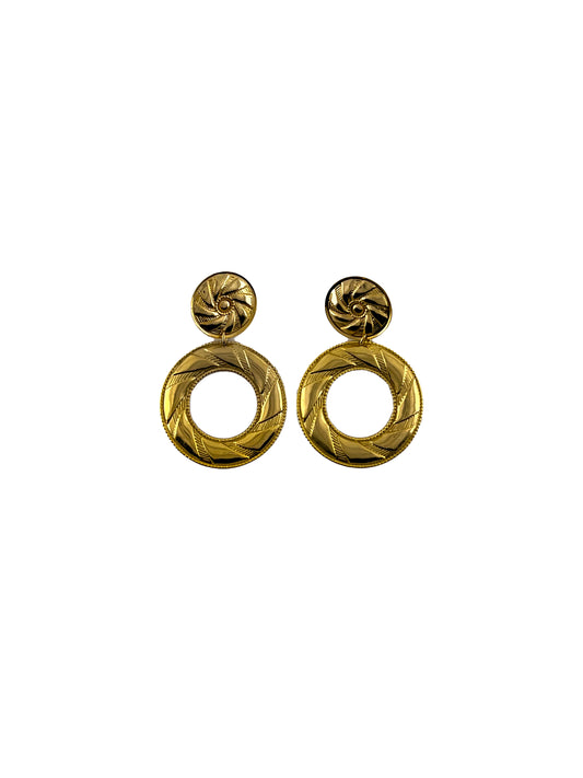 Gold Filagri Hoop Earrings