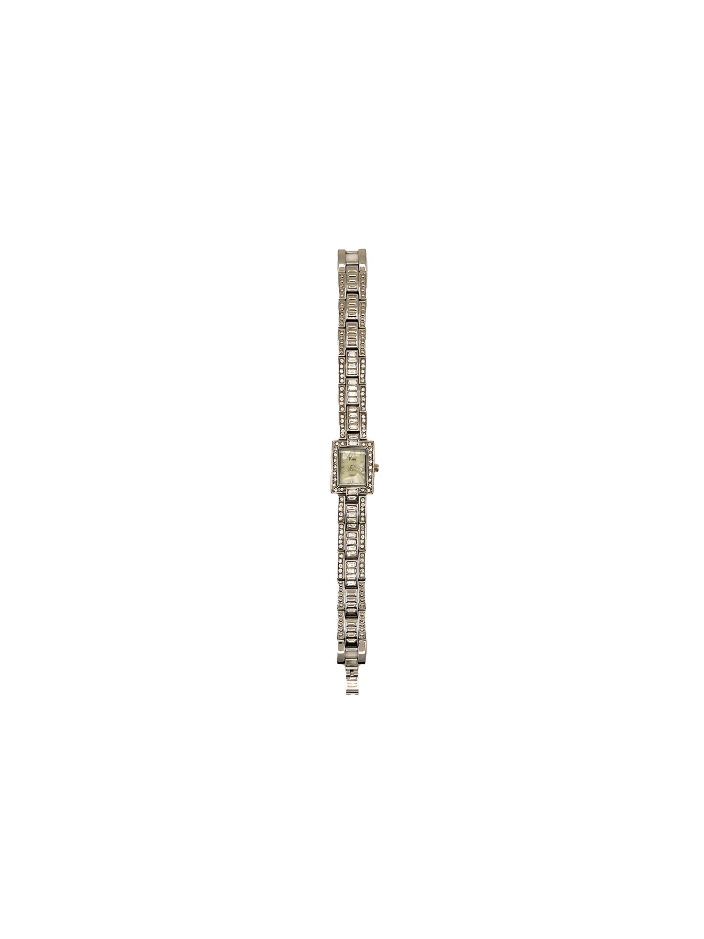 Baguette Rhinestone Silver Face Watch