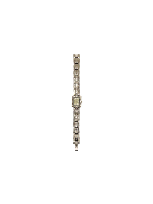 Baguette Rhinestone Silver Face Watch