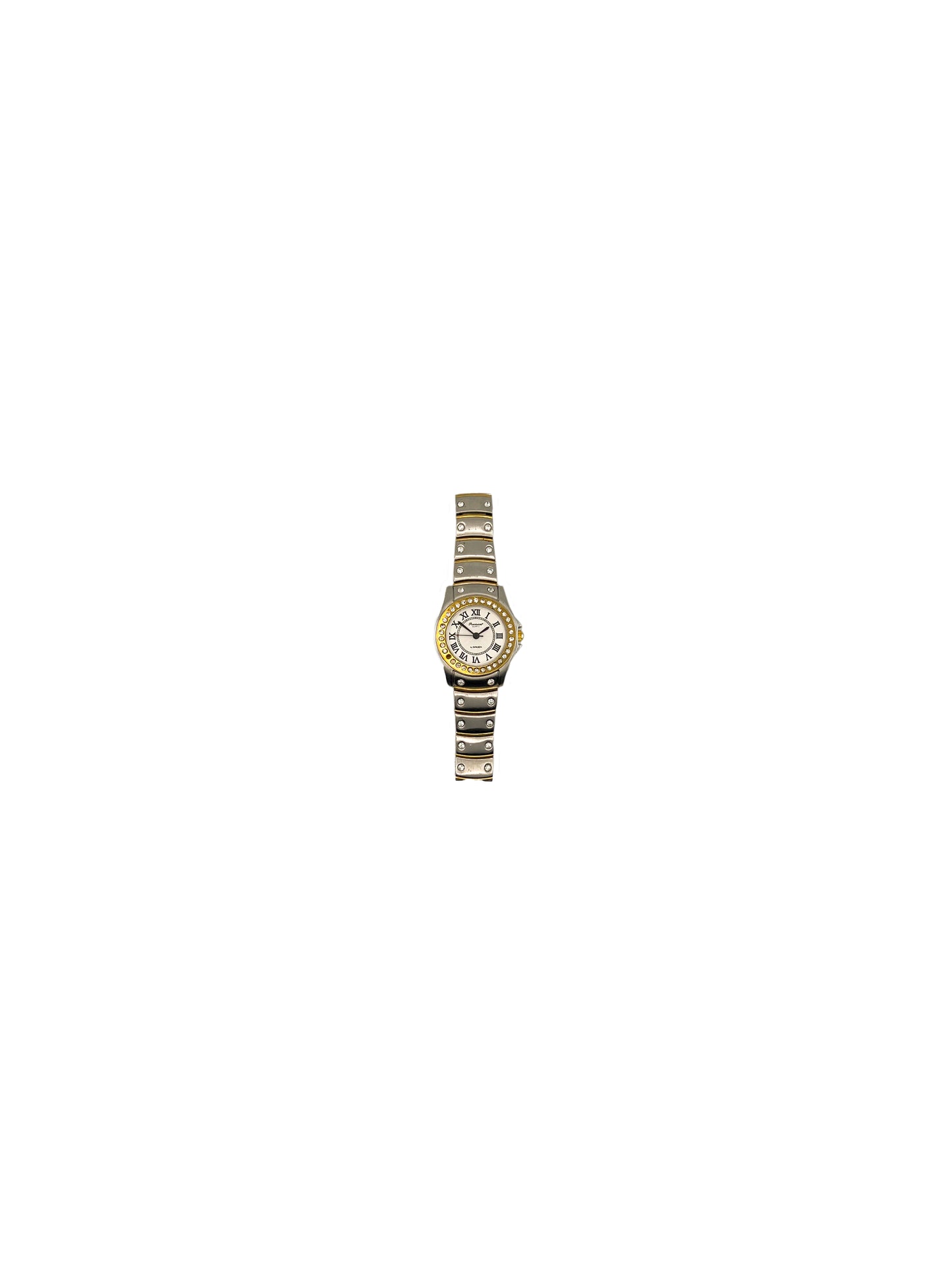 Two-Tone Rhinestone Bezel Watch