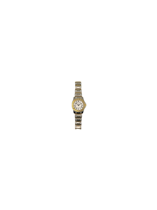 Two-Tone Rhinestone Bezel Watch