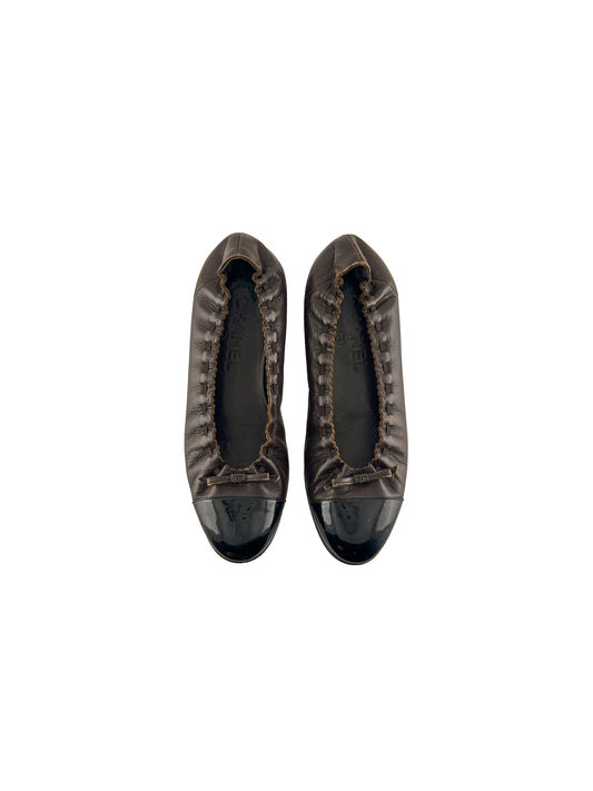 Chanel Black & Brown Ballet Flats