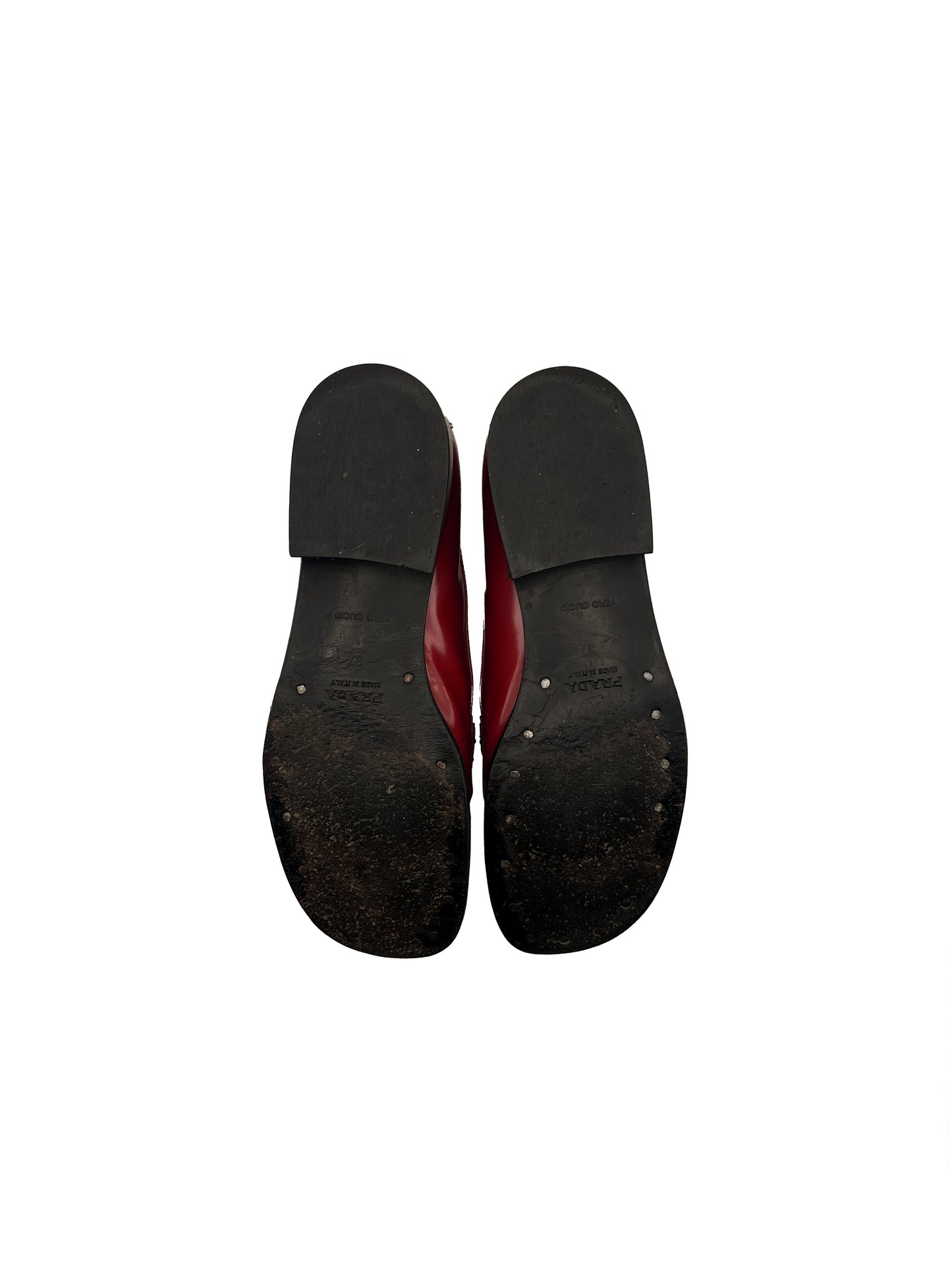 Prada Red Loafers