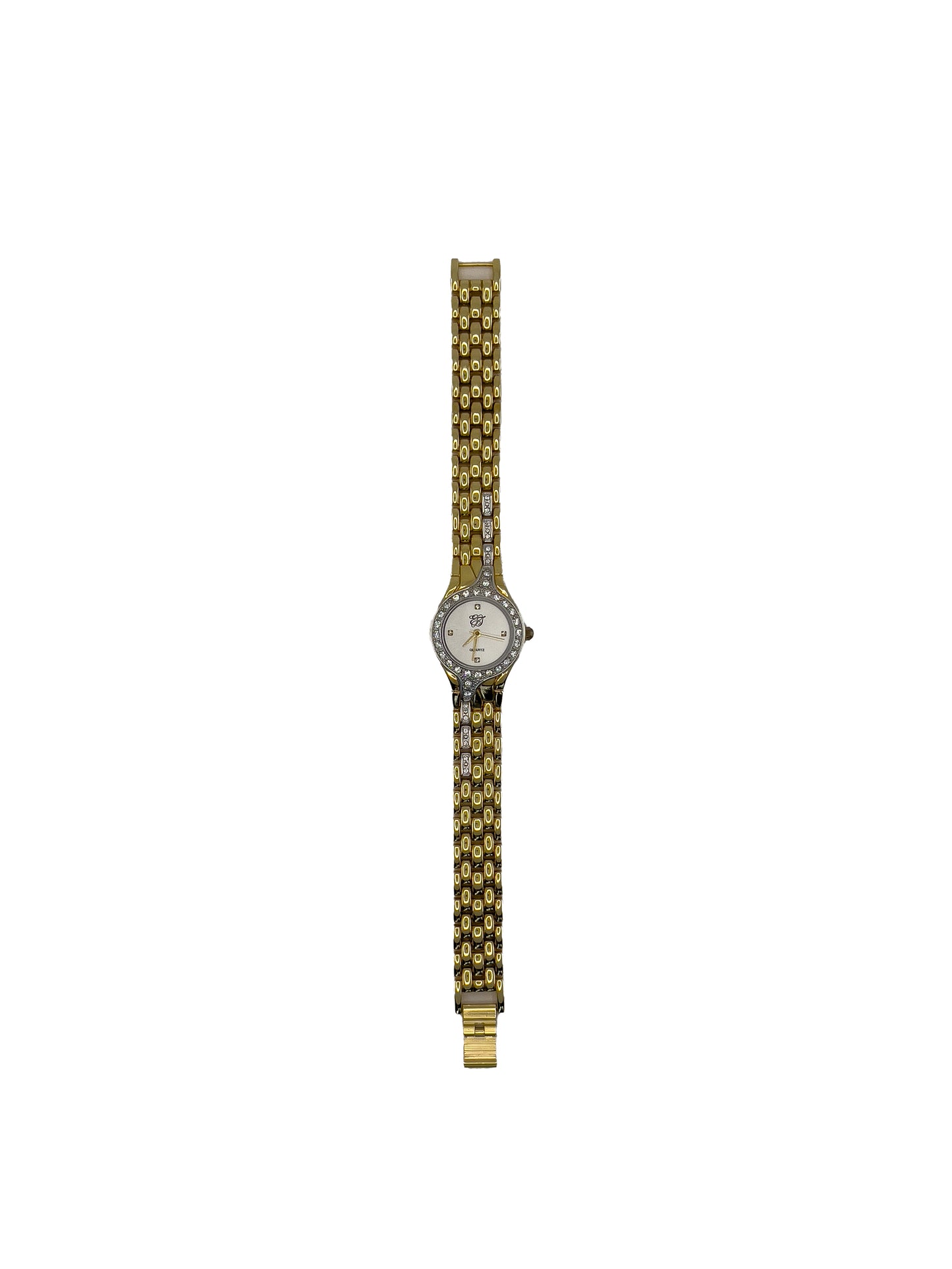 Rhinestone Bezel Drip Gold Watch