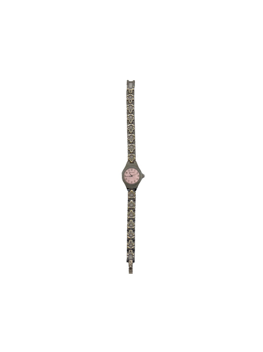 Baby Pink Face Silver Watch