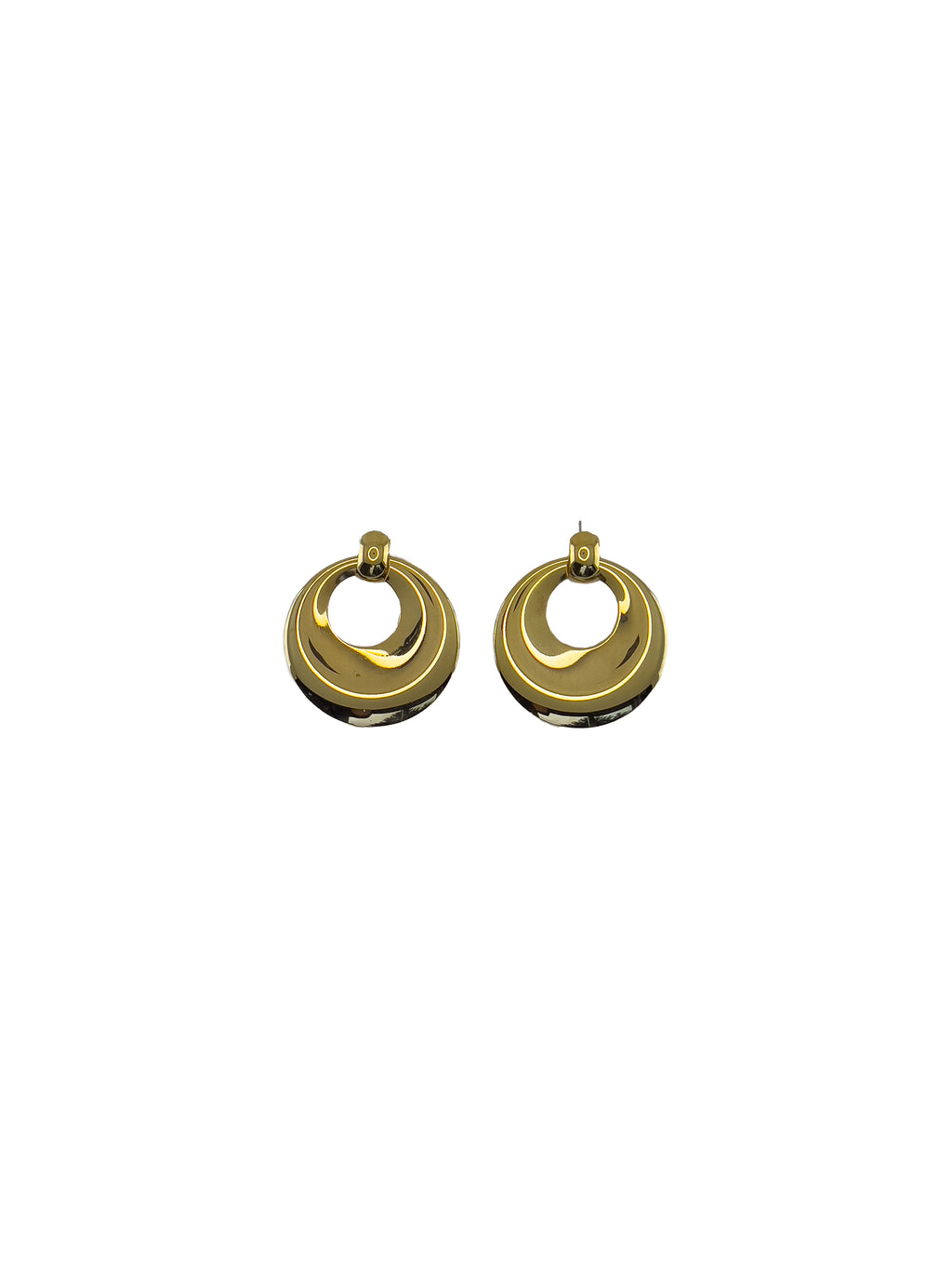 Gold Knocker Hoop Earrings