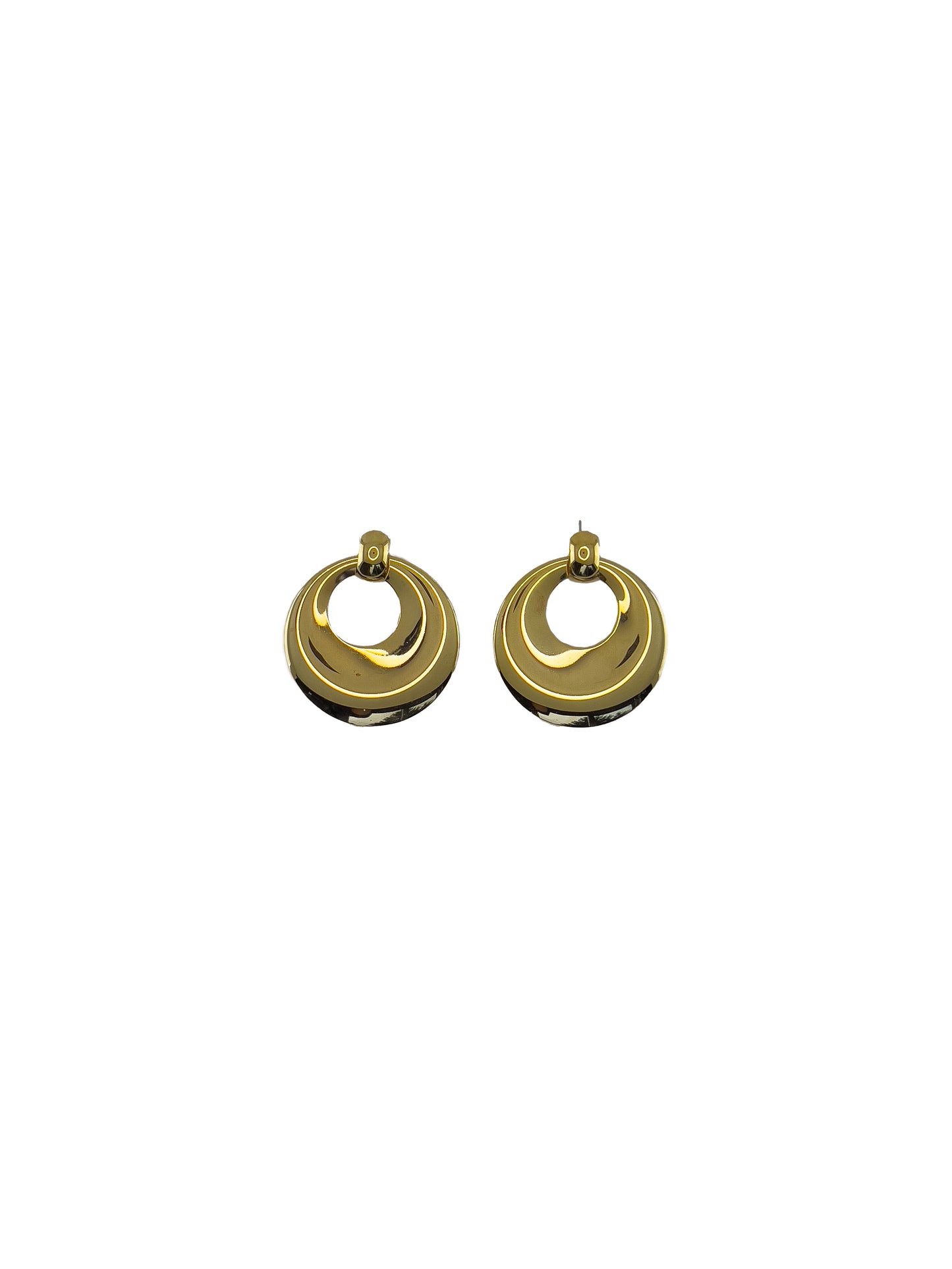 Gold Knocker Hoop Earrings