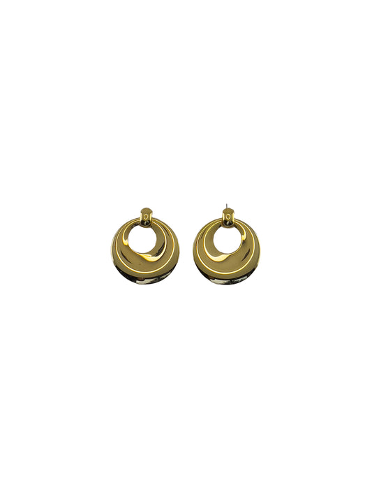 Gold Knocker Hoop Earrings