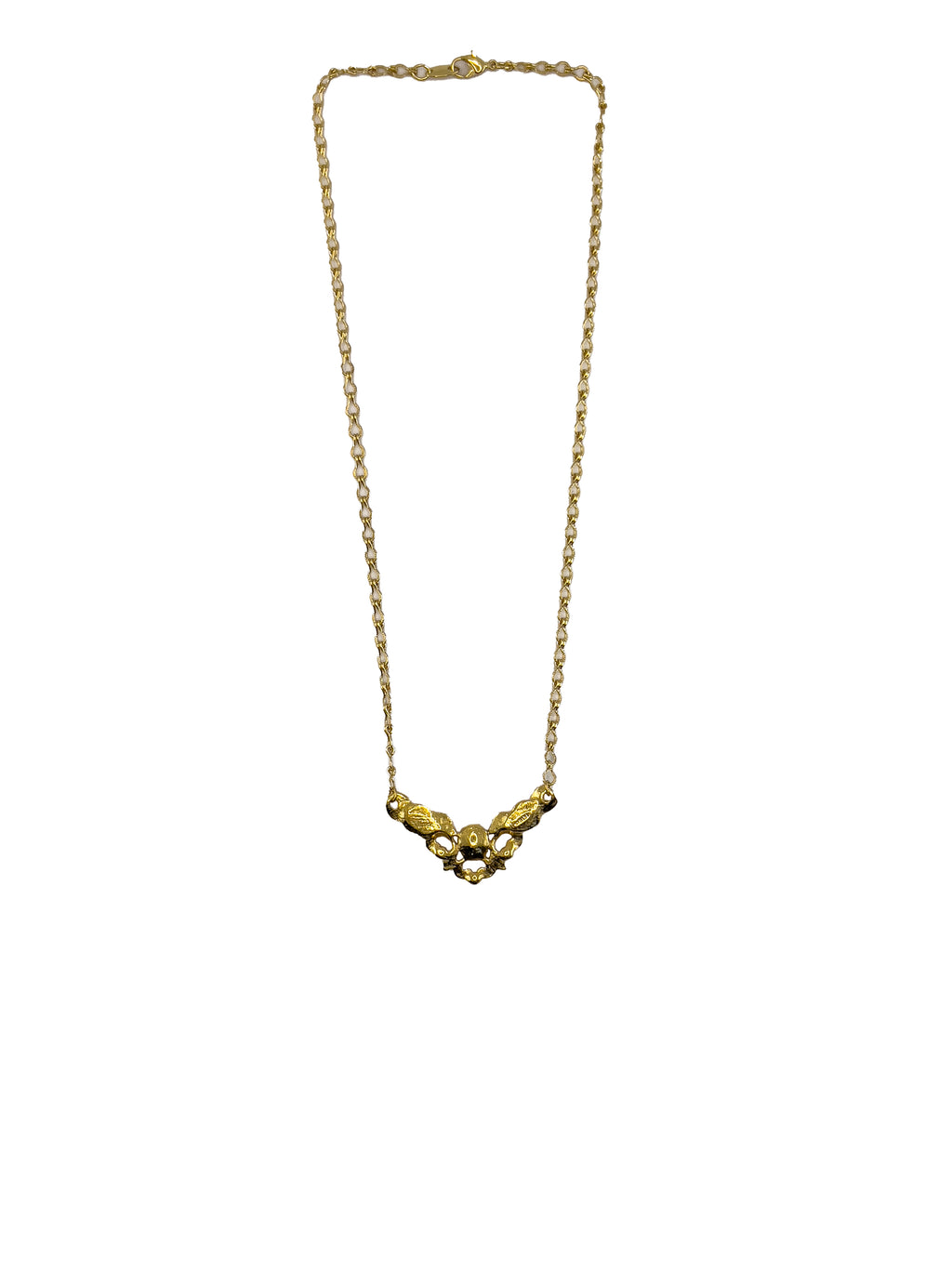Floral Pink Pearl Gold Necklace
