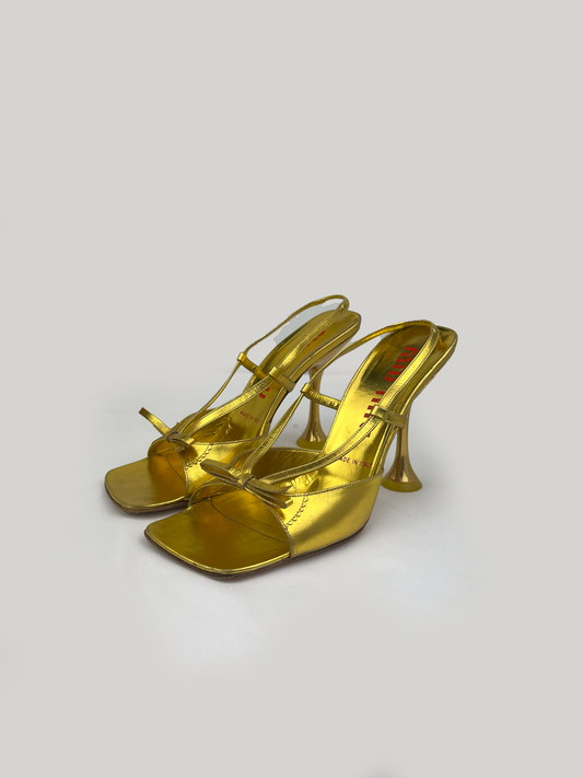 Miu Miu Metallic Gold Trumpet Heel