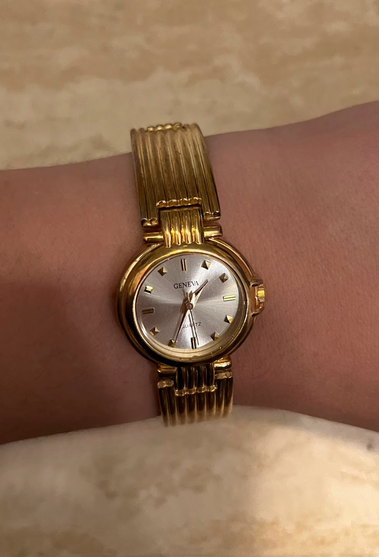 Two-Tone Silver Face Gold Watch